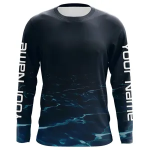 Underwater Background Long Sleeve Uv Protection Fishing Shirts, Personalized Fishing Jersey IPHW7191