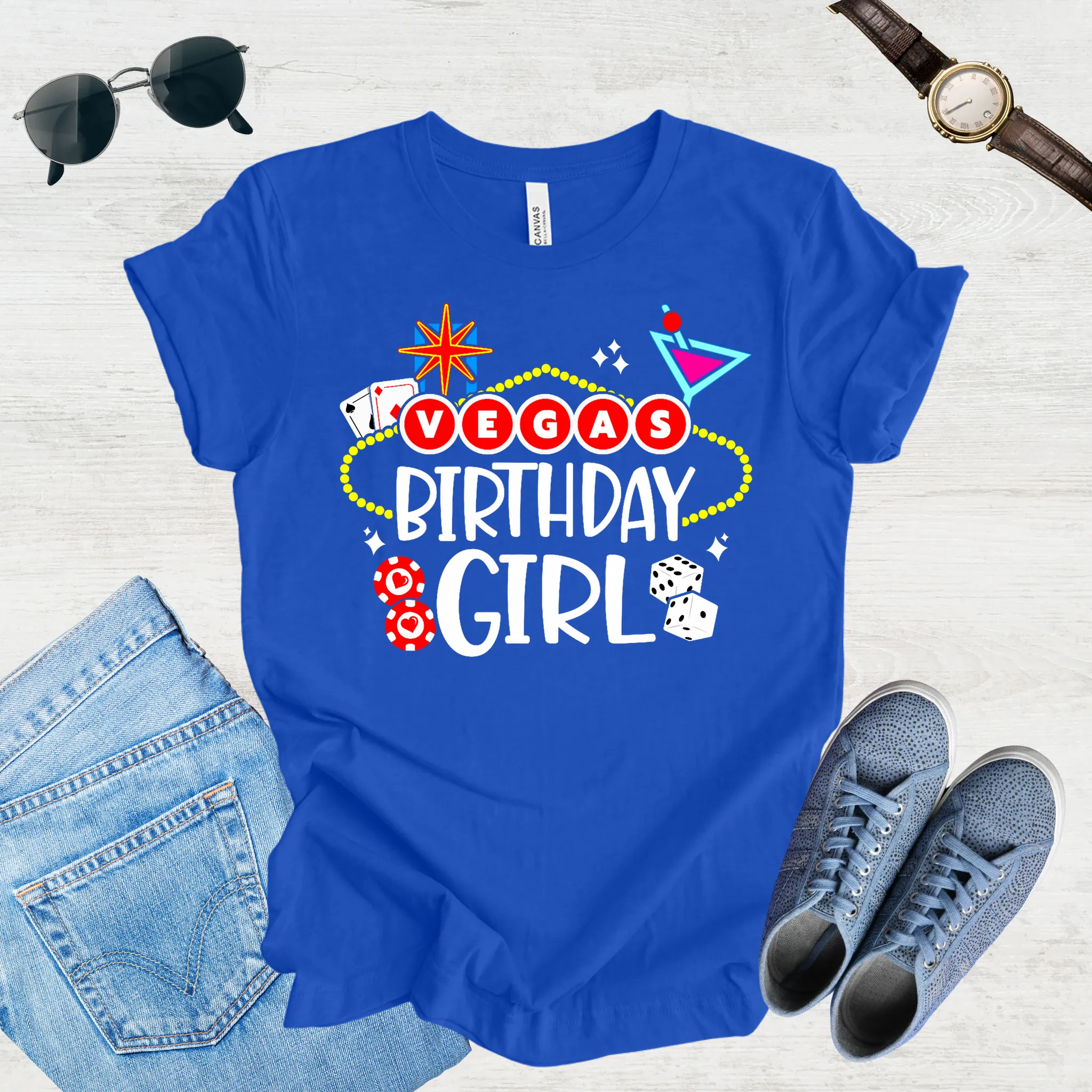Vegas Birthday Girl Tee