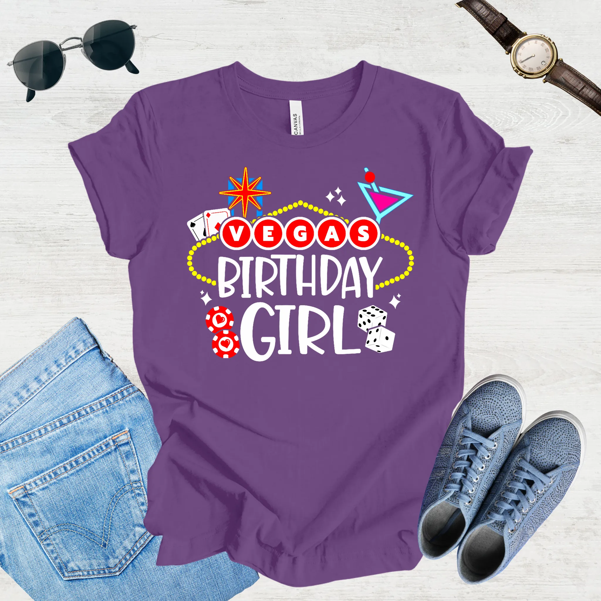 Vegas Birthday Girl Tee
