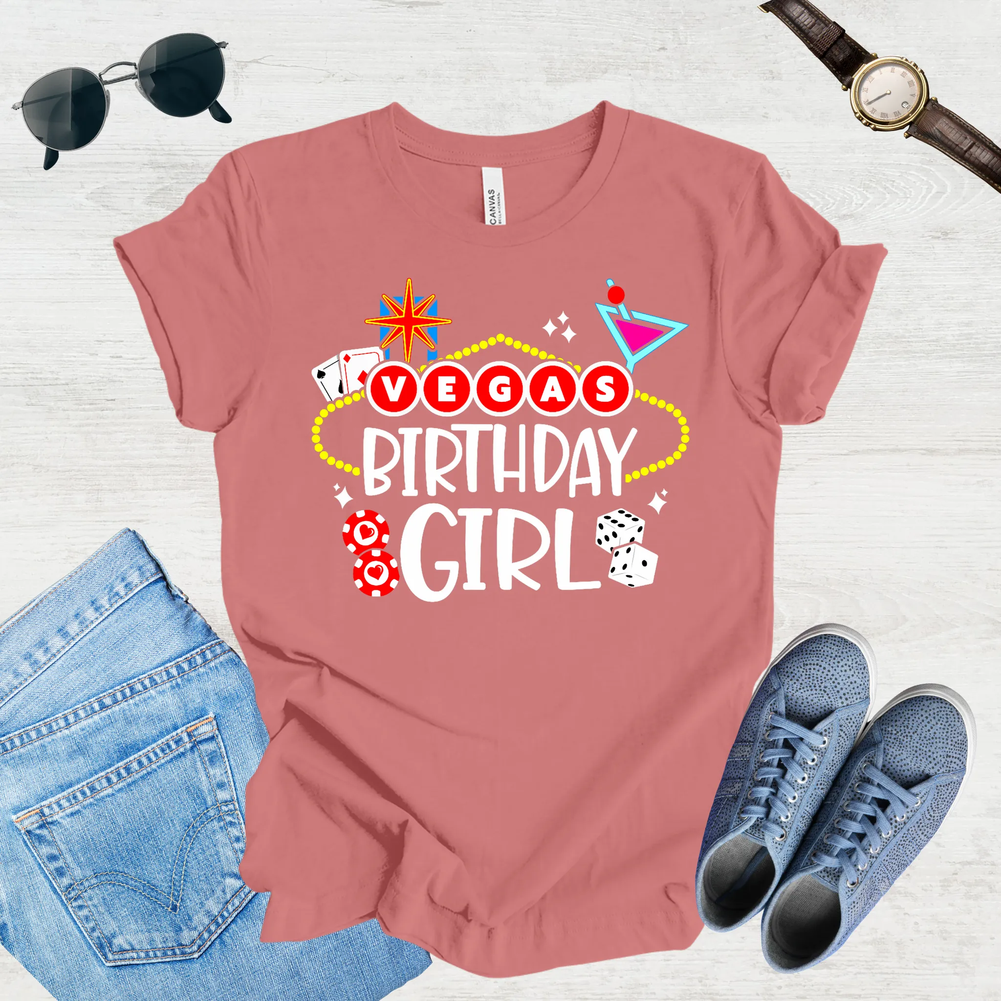 Vegas Birthday Girl Tee