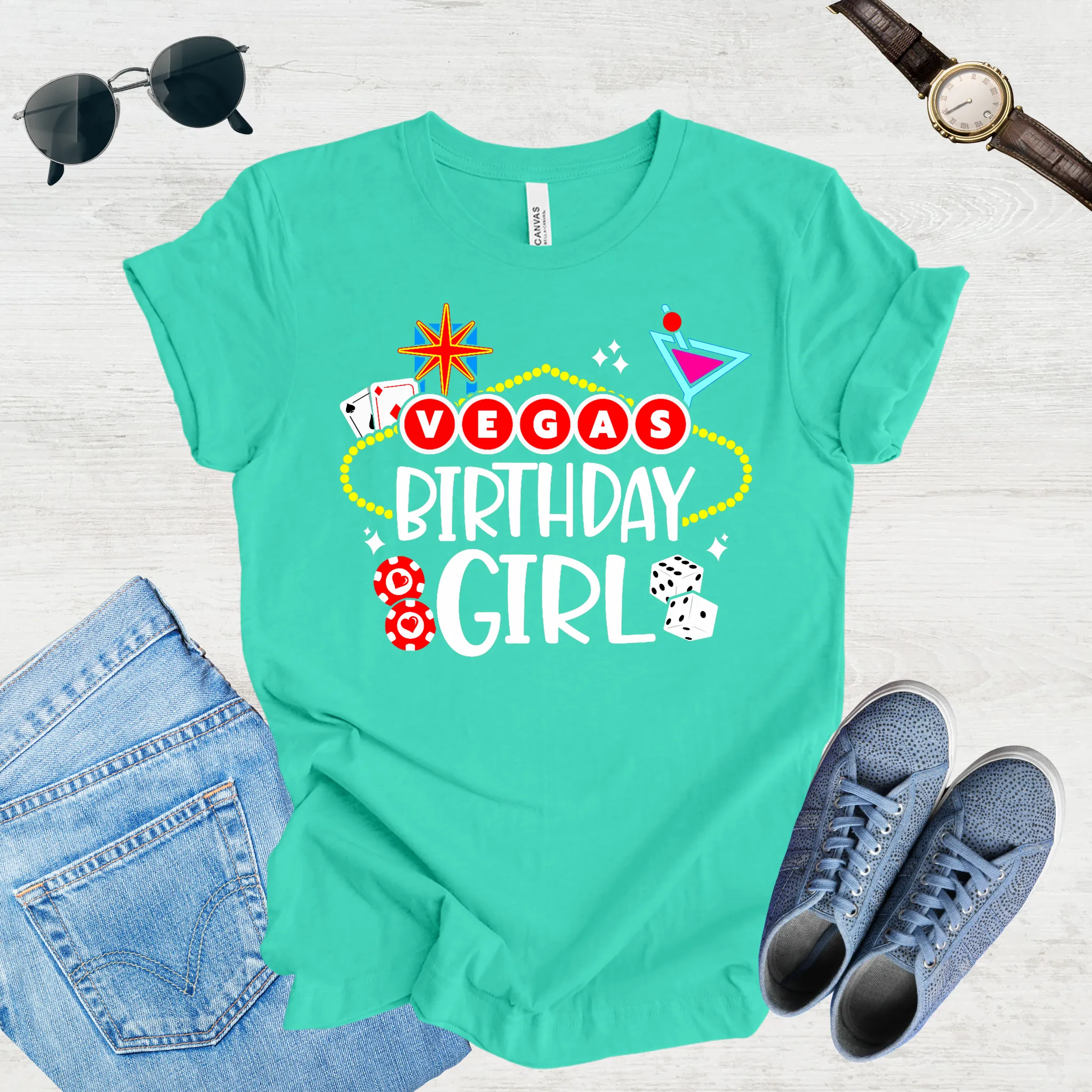 Vegas Birthday Girl Tee
