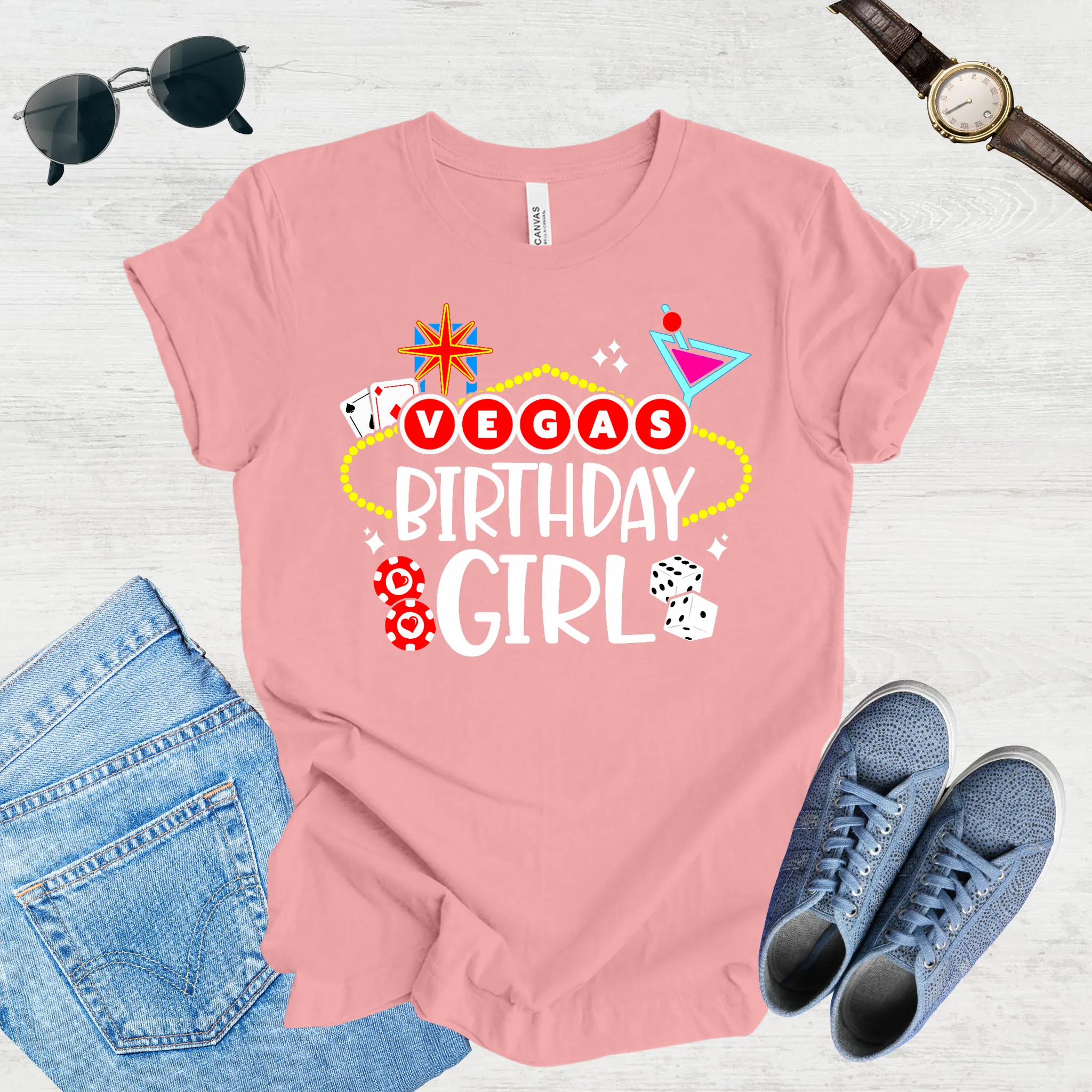 Vegas Birthday Girl Tee
