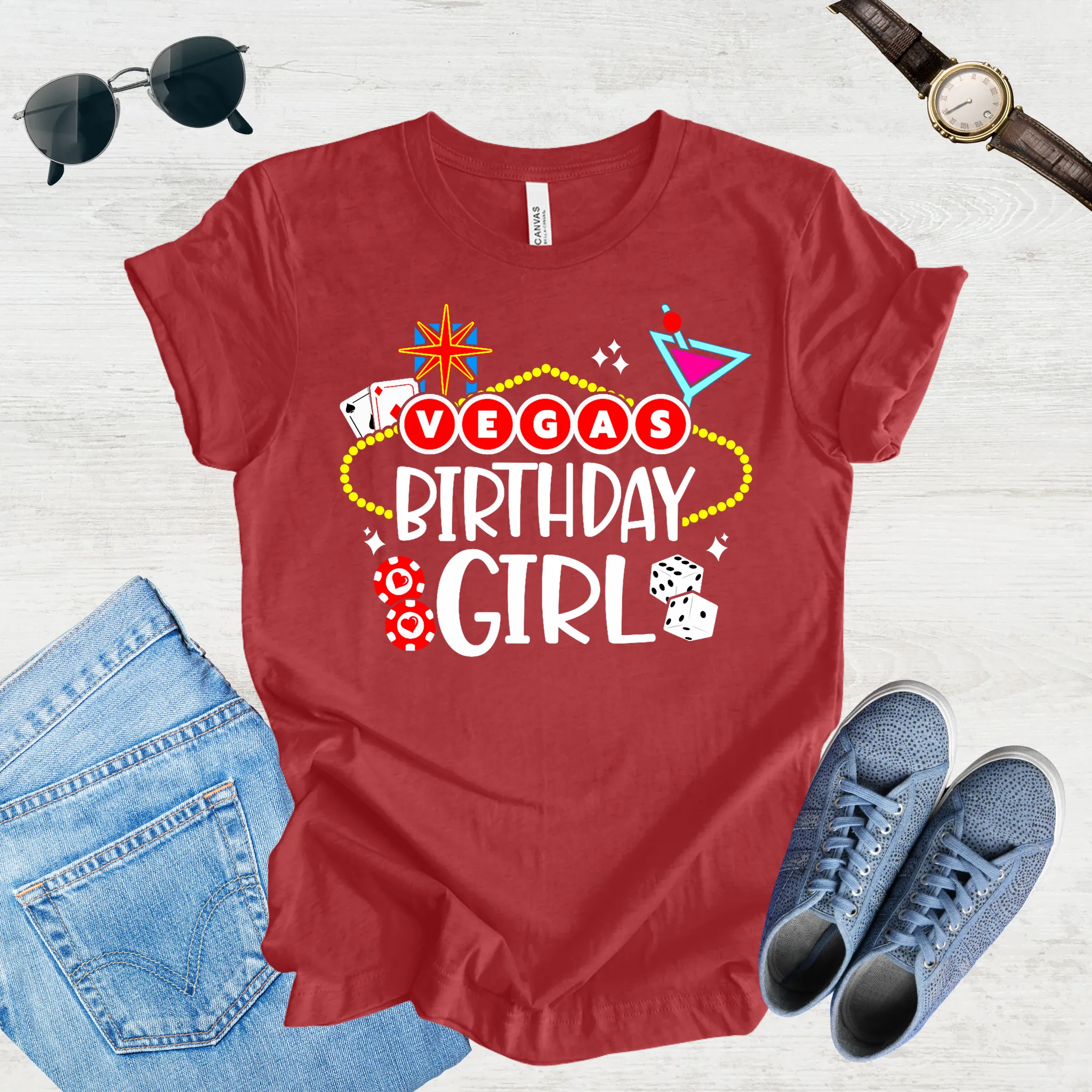 Vegas Birthday Girl Tee