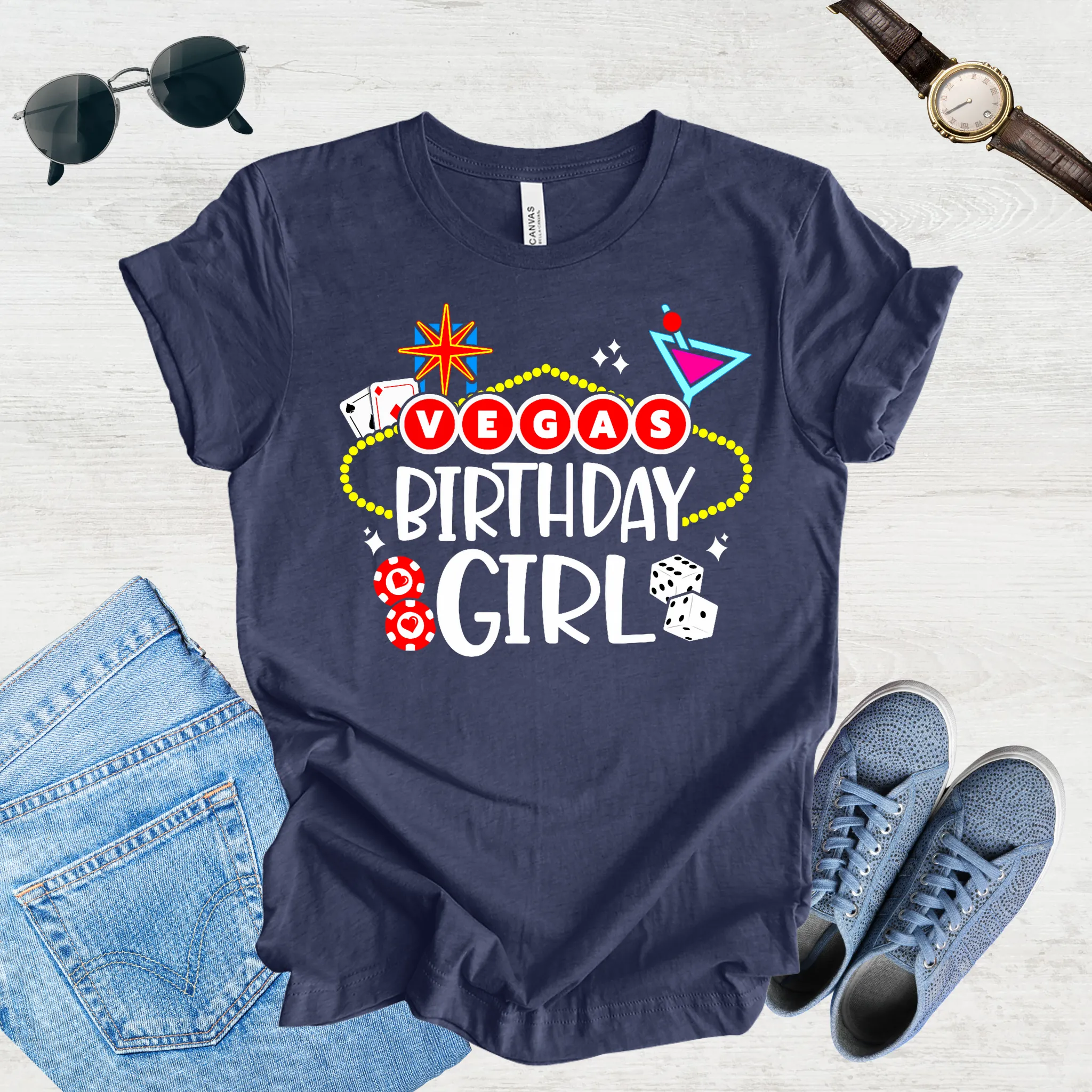 Vegas Birthday Girl Tee