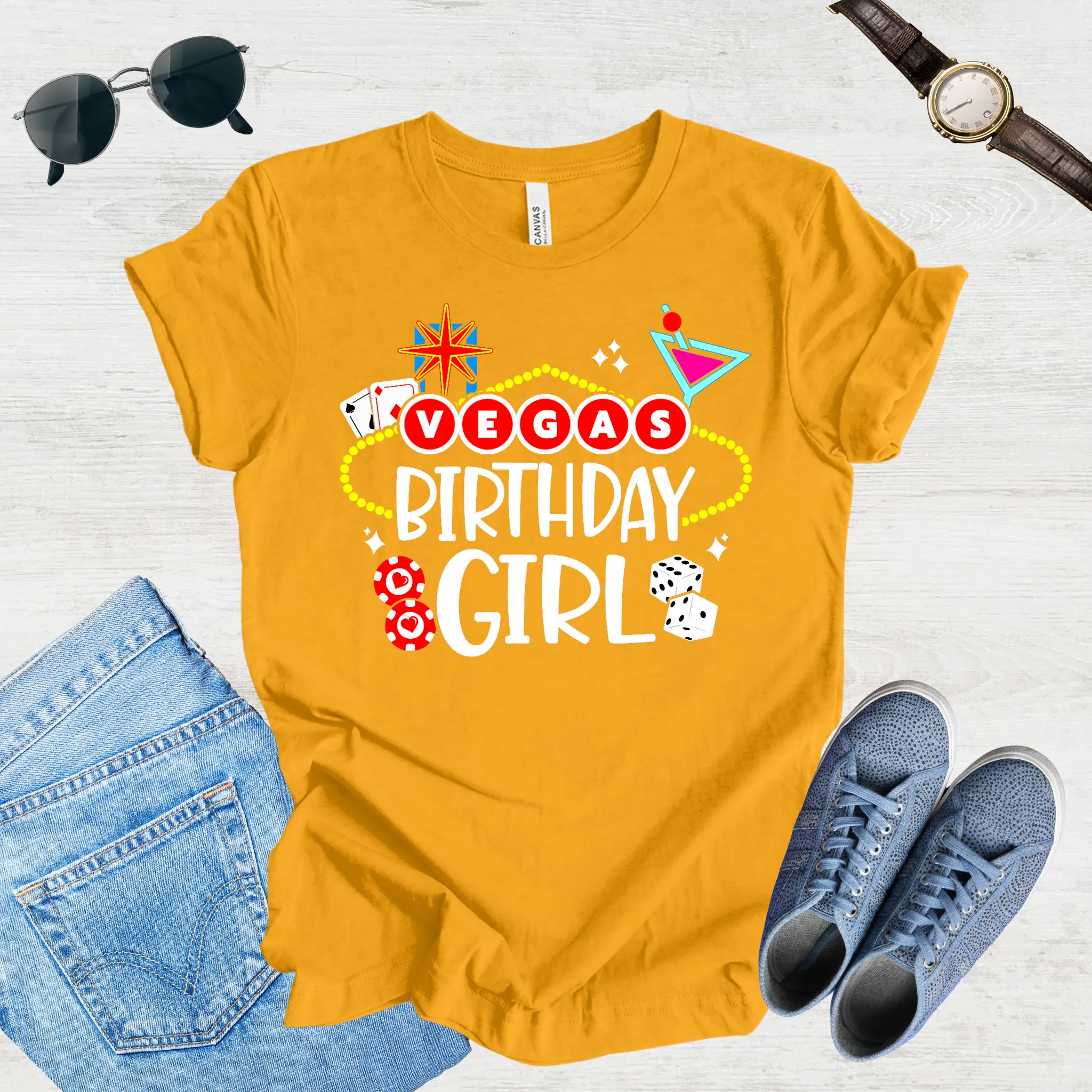 Vegas Birthday Girl Tee