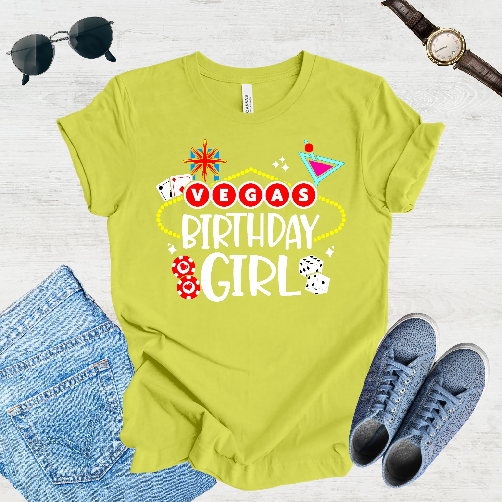 Vegas Birthday Girl Tee