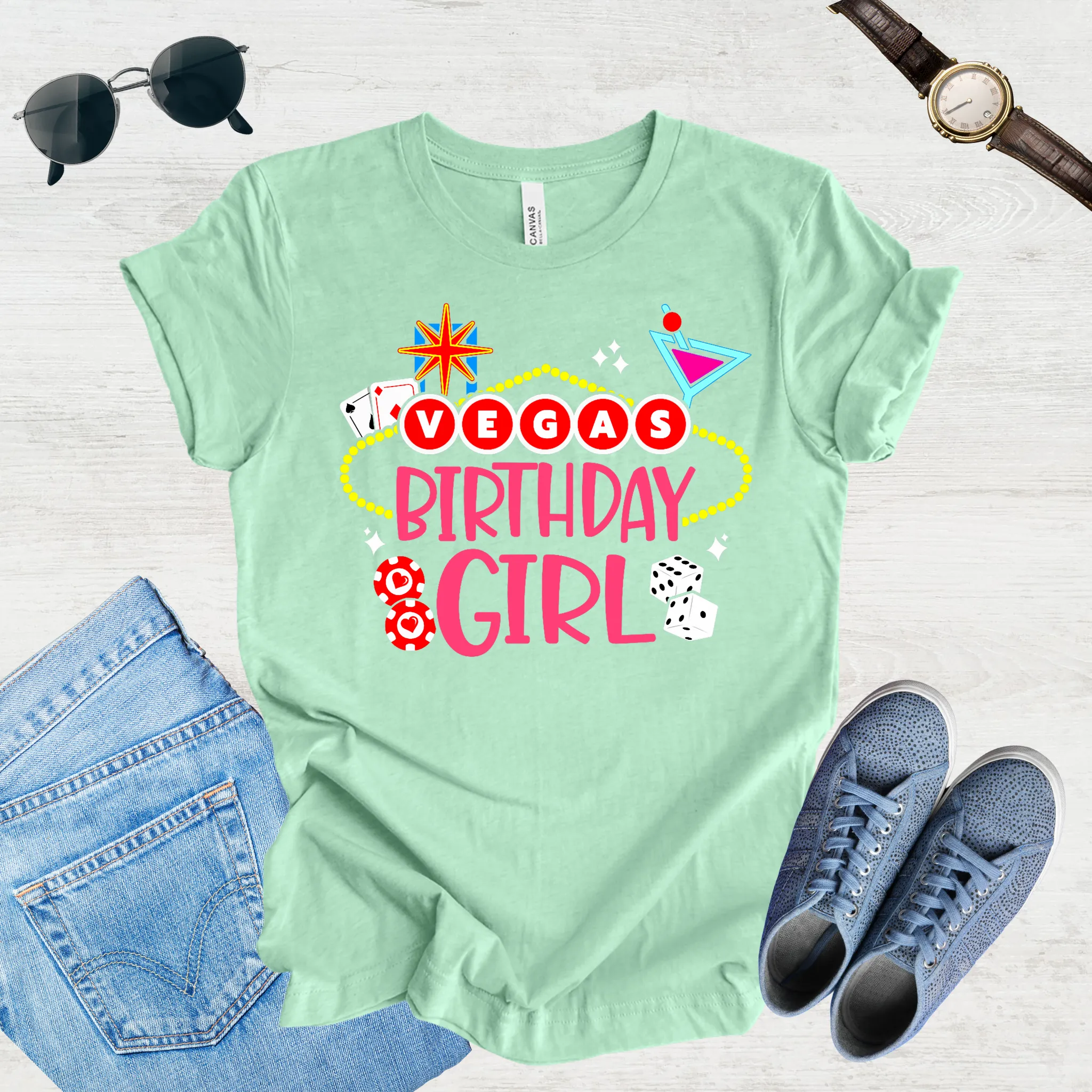 Vegas Birthday Girl Tee