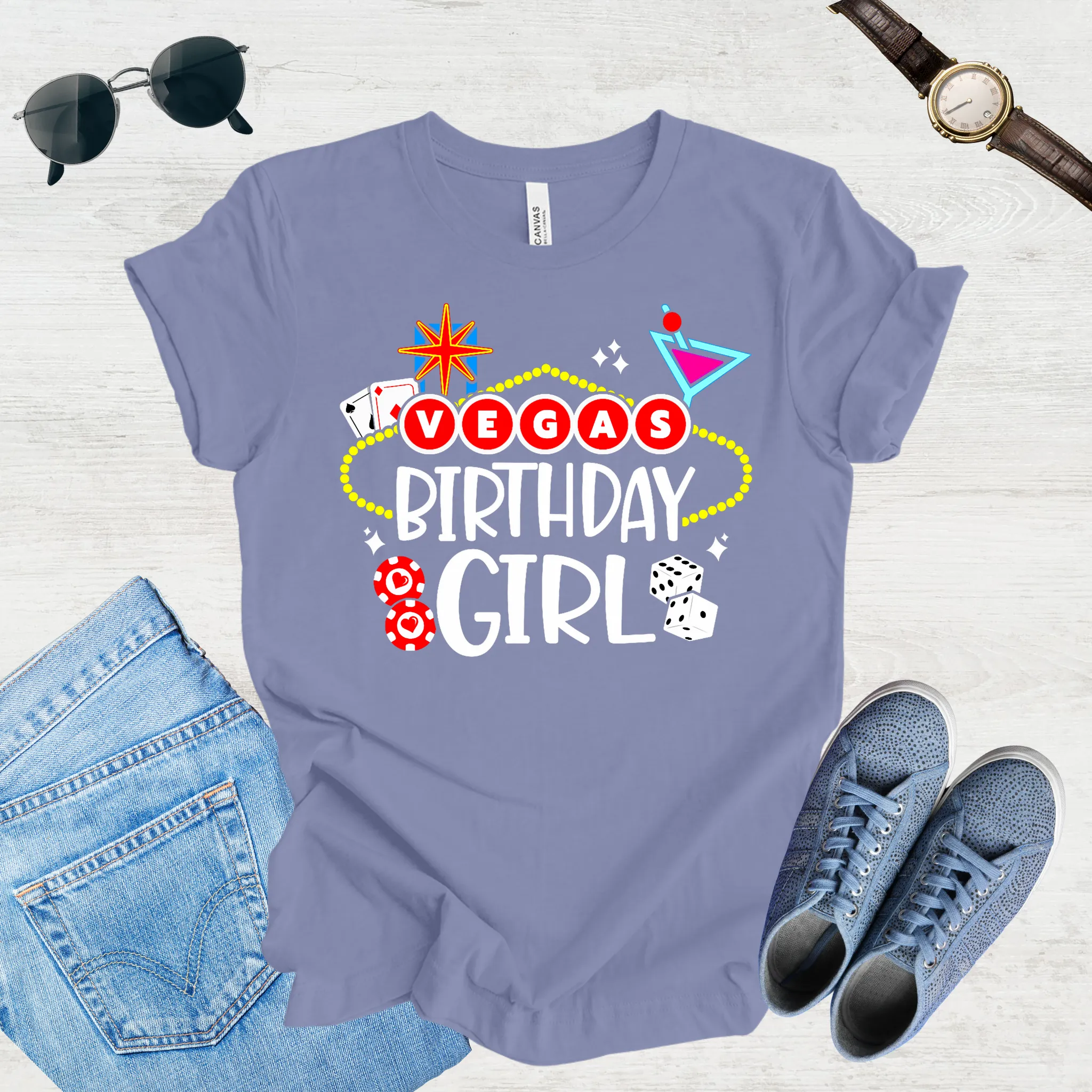 Vegas Birthday Girl Tee