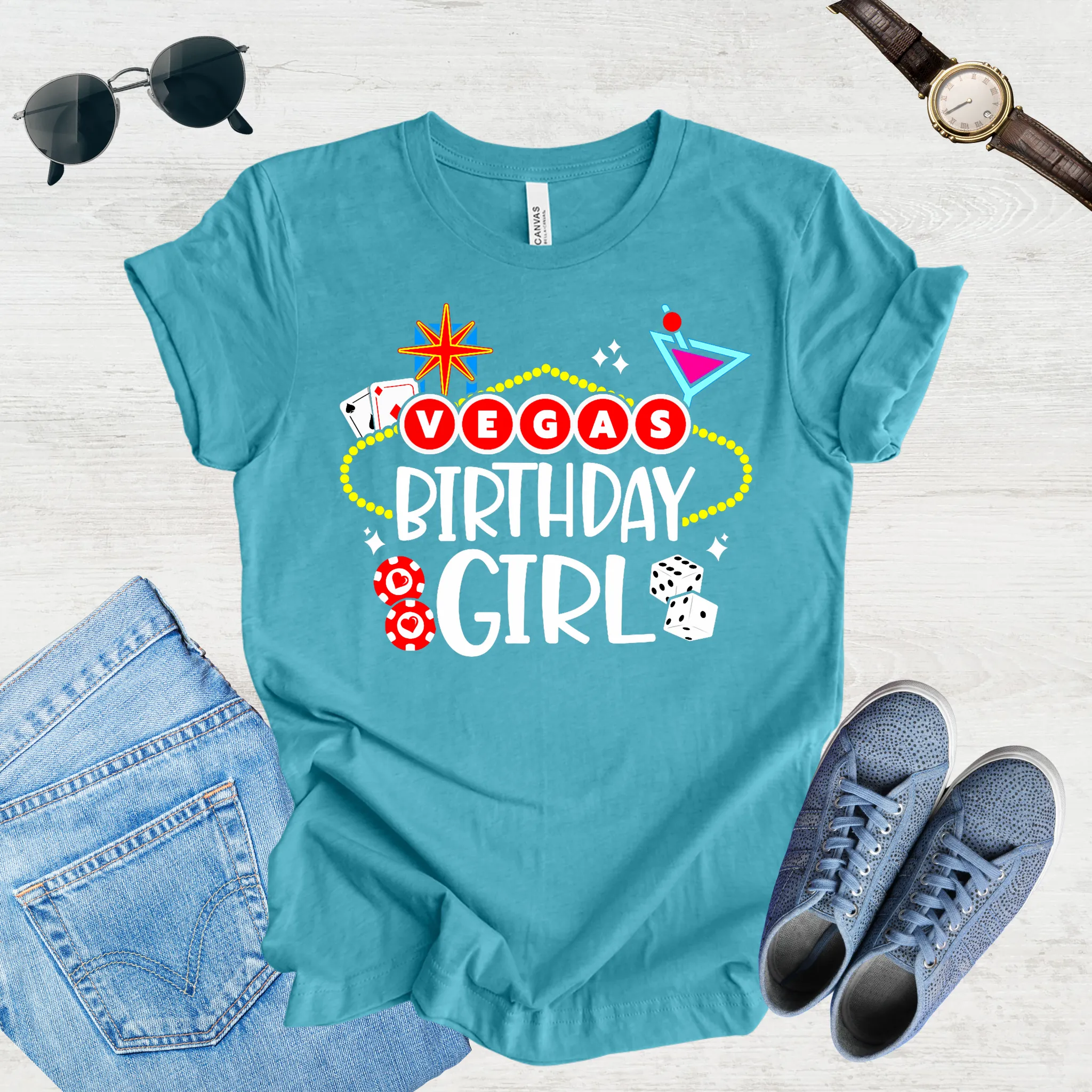 Vegas Birthday Girl Tee