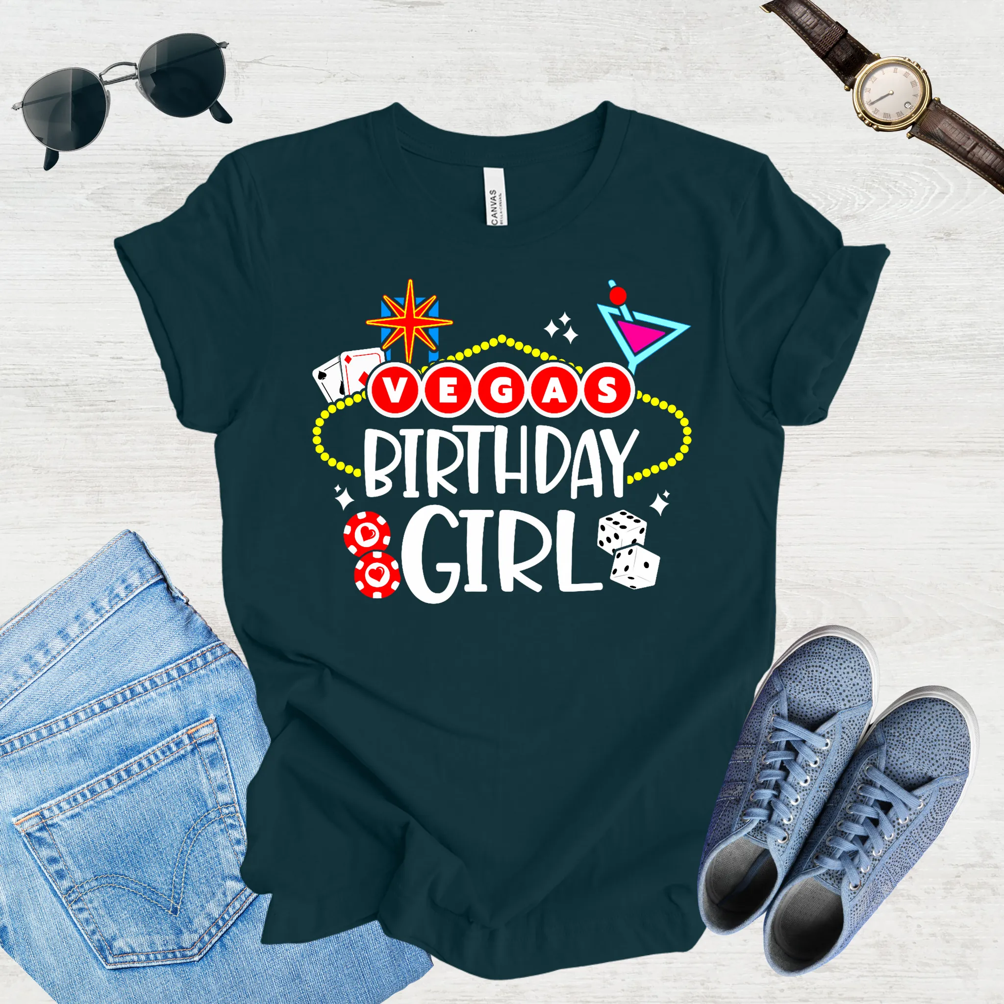 Vegas Birthday Girl Tee
