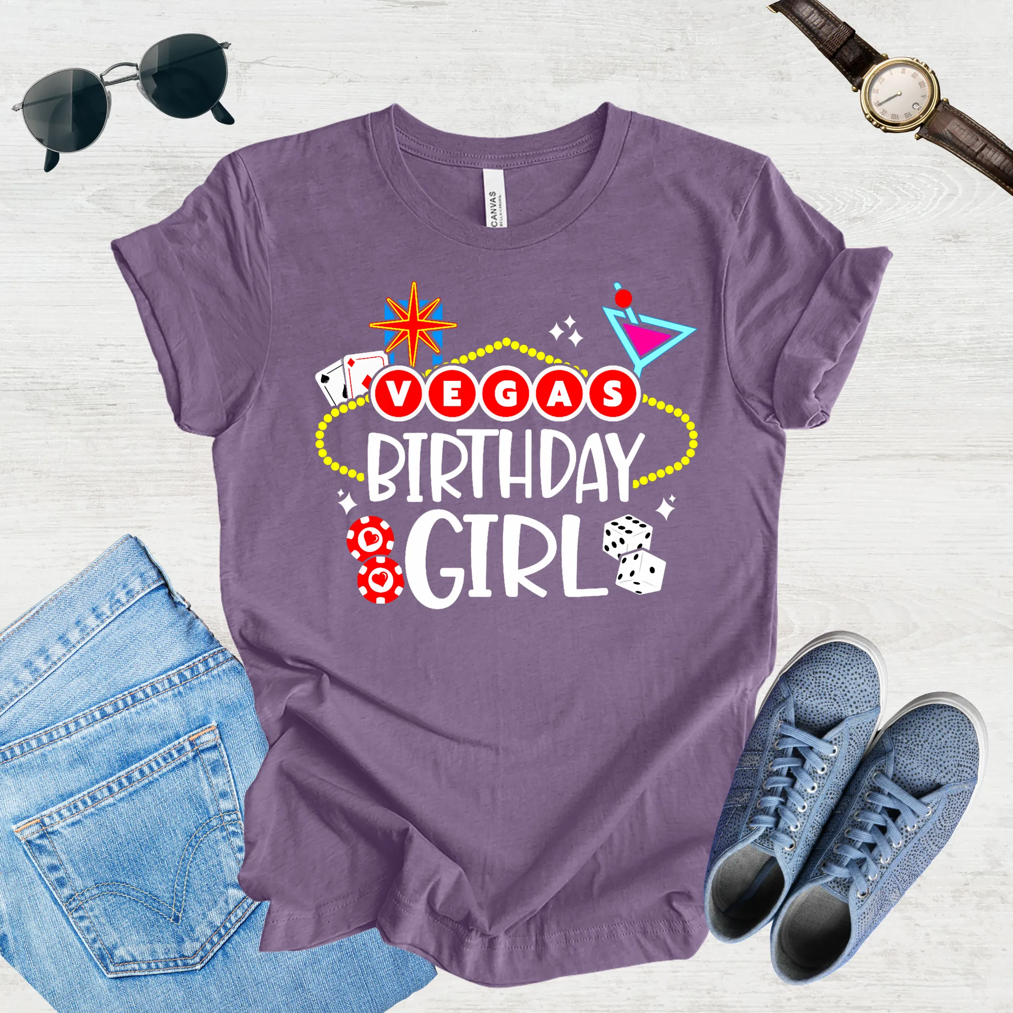 Vegas Birthday Girl Tee