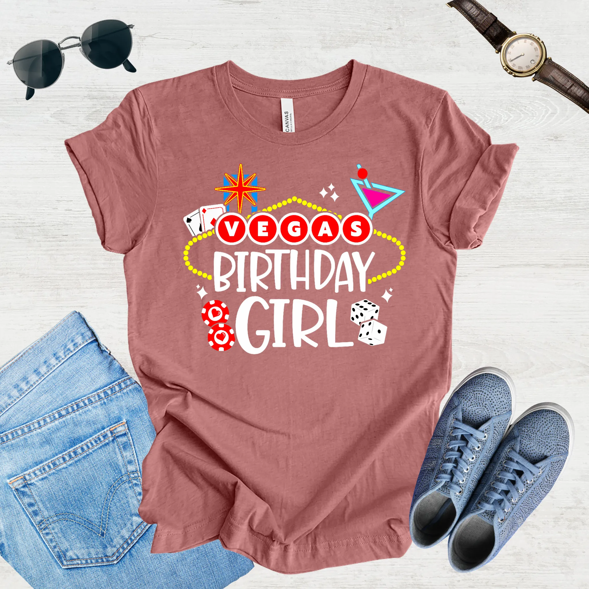 Vegas Birthday Girl Tee