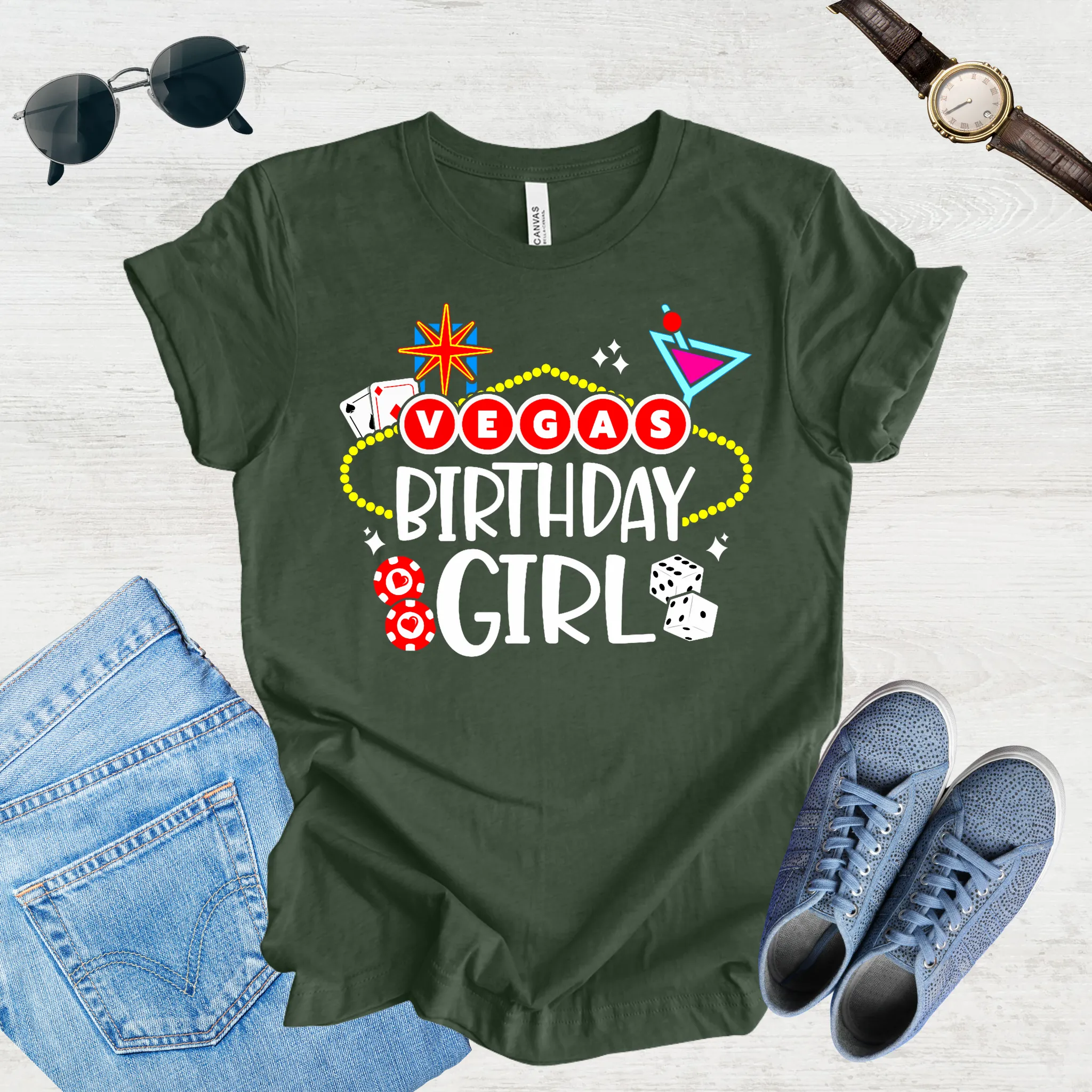 Vegas Birthday Girl Tee