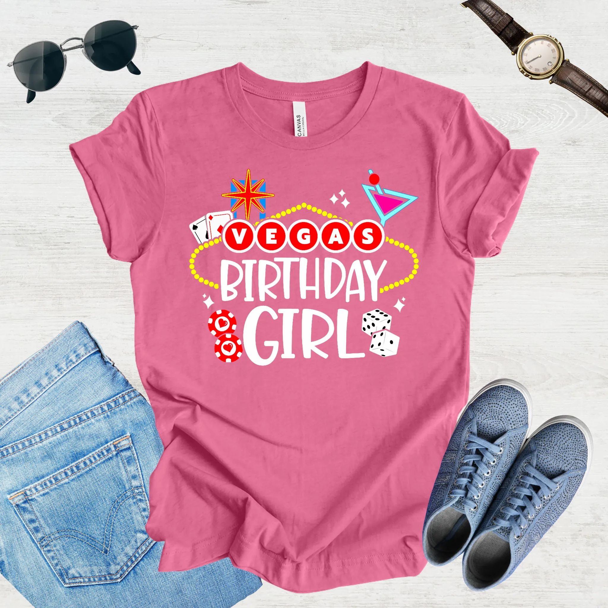 Vegas Birthday Girl Tee