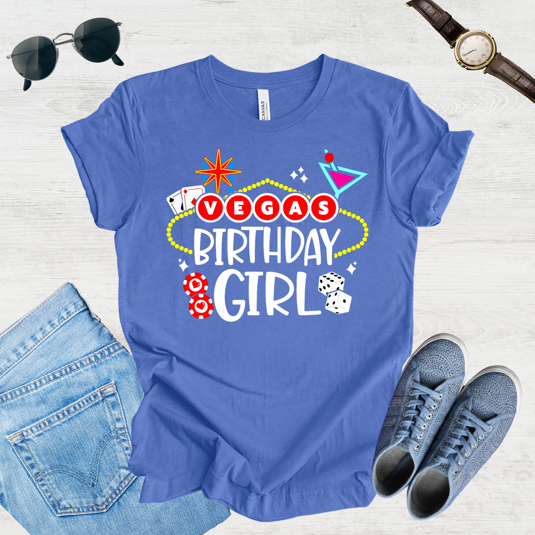 Vegas Birthday Girl Tee