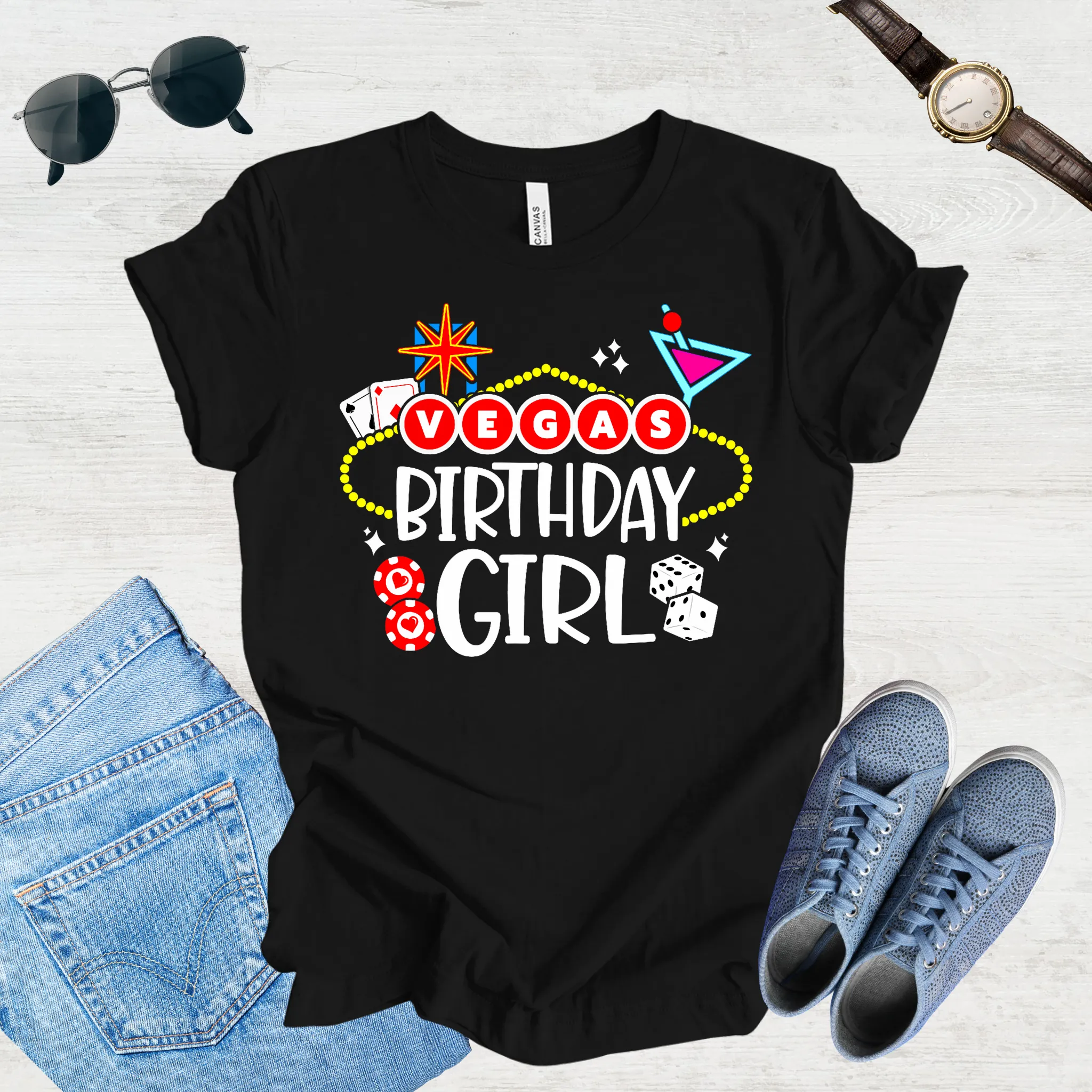 Vegas Birthday Girl Tee