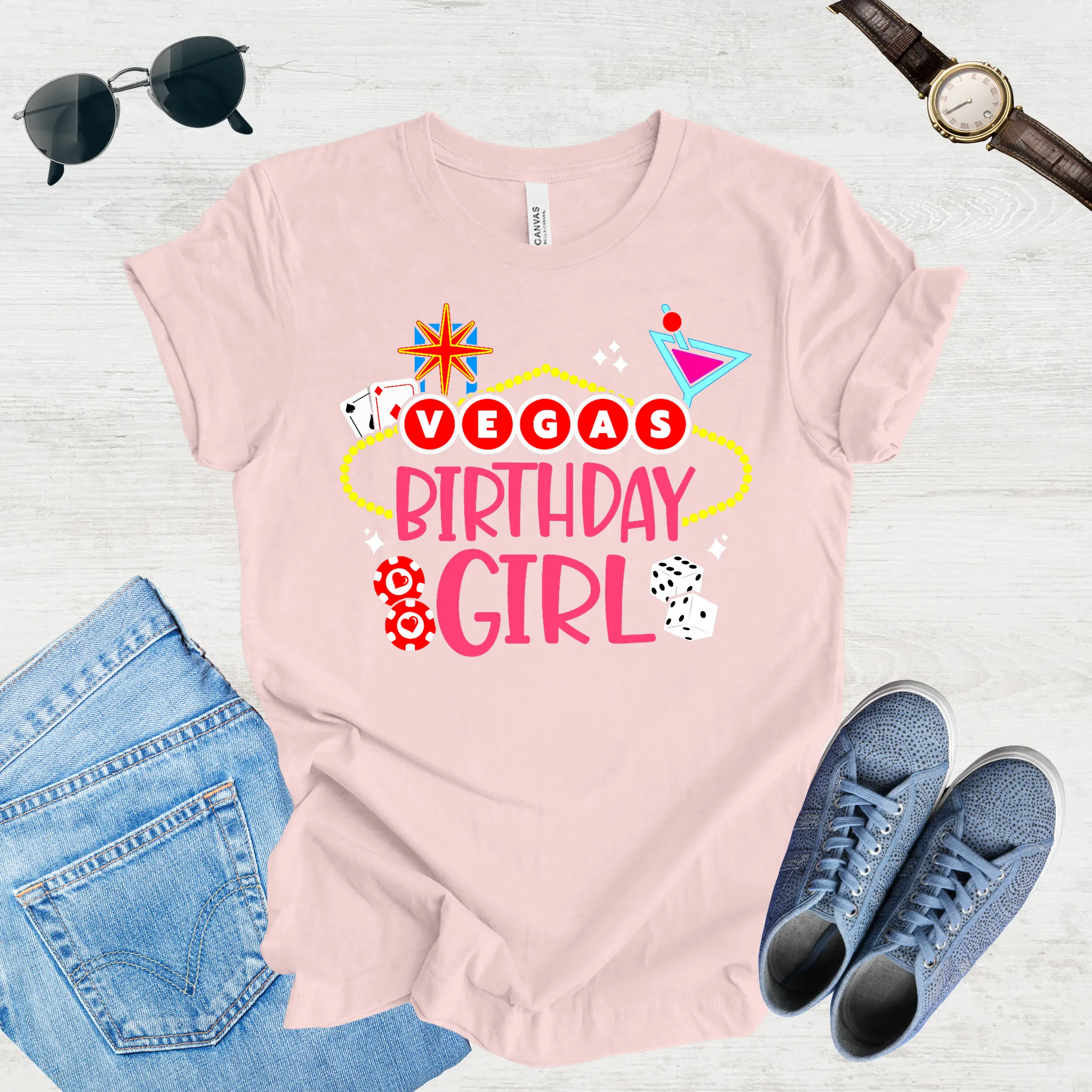 Vegas Birthday Girl Tee