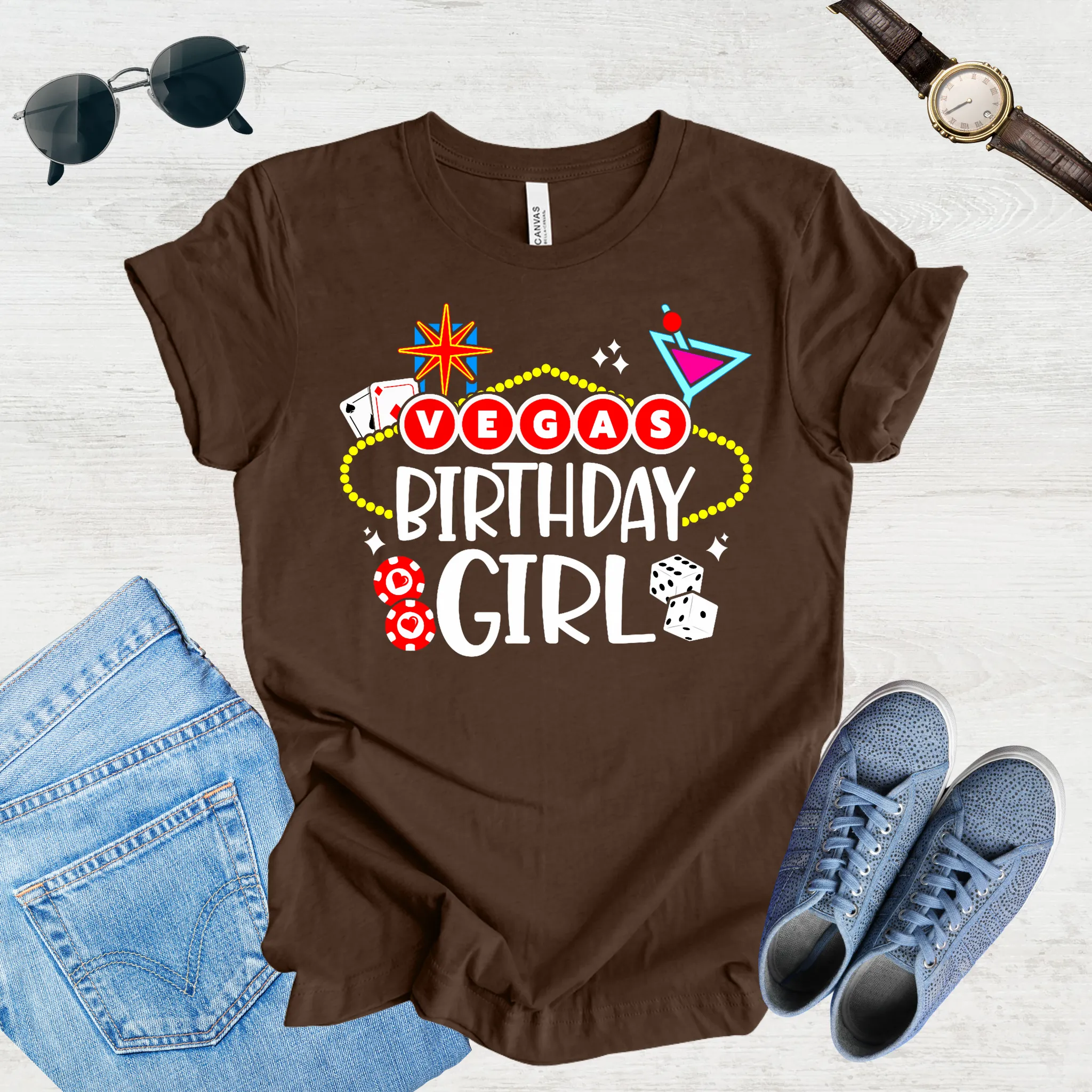 Vegas Birthday Girl Tee