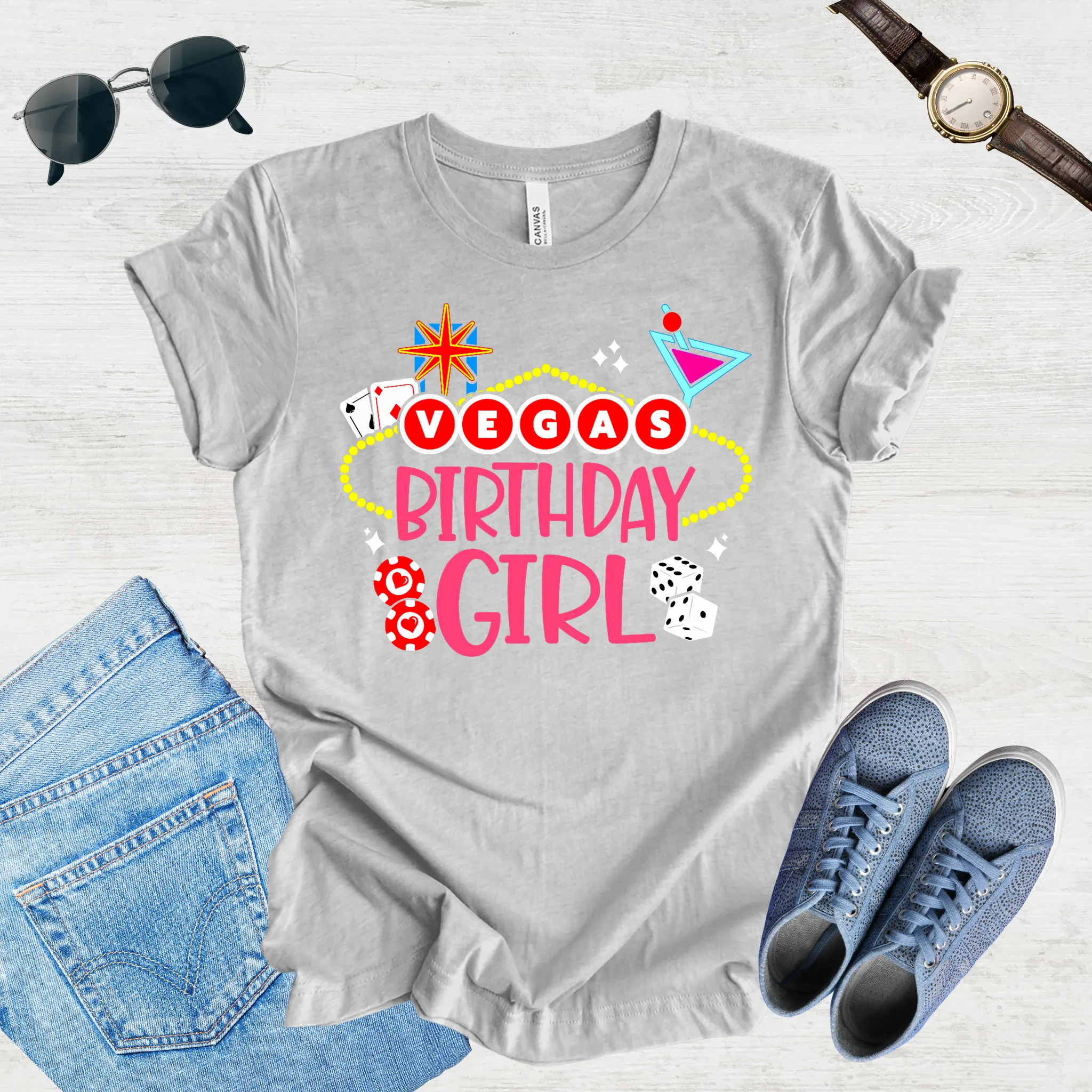 Vegas Birthday Girl Tee