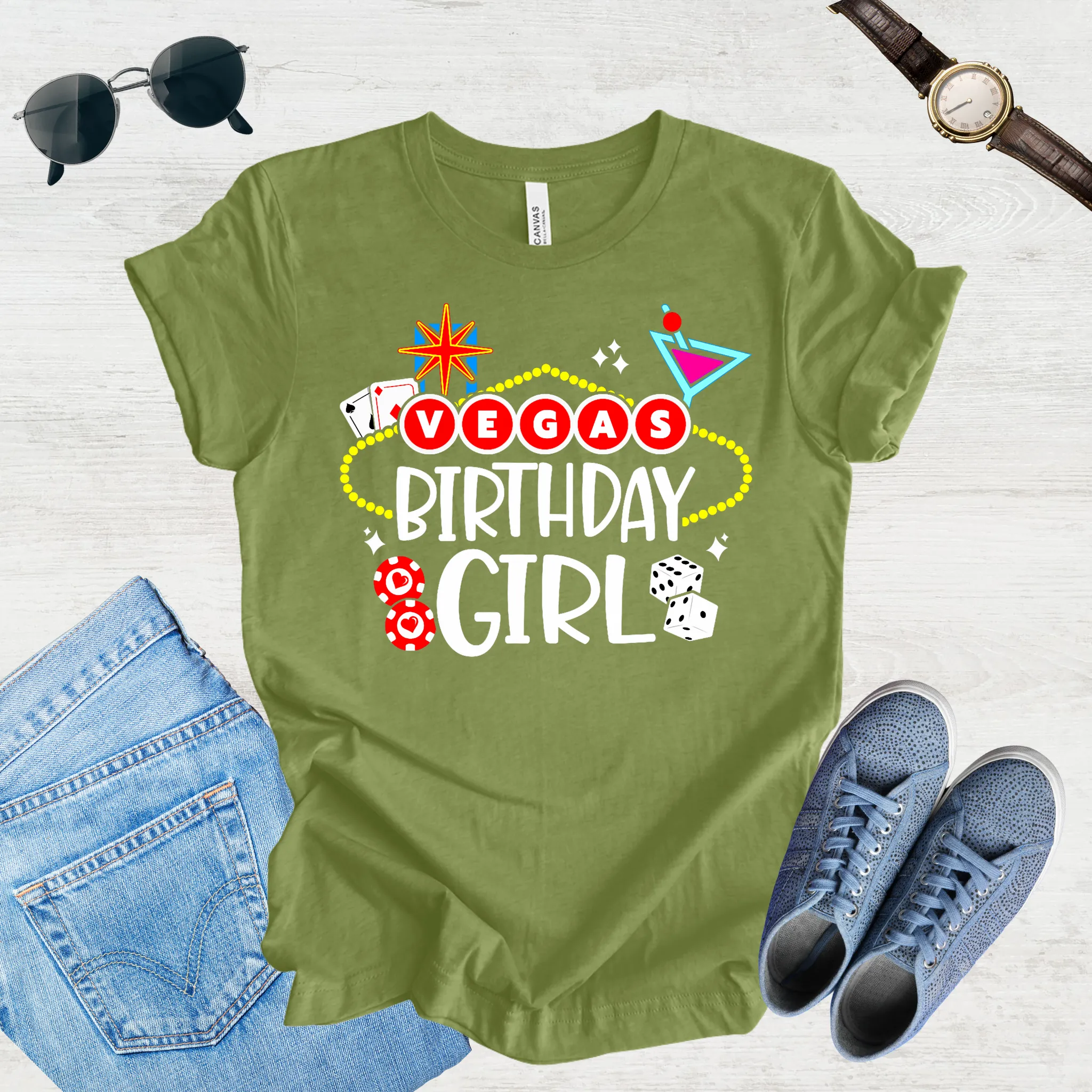 Vegas Birthday Girl Tee