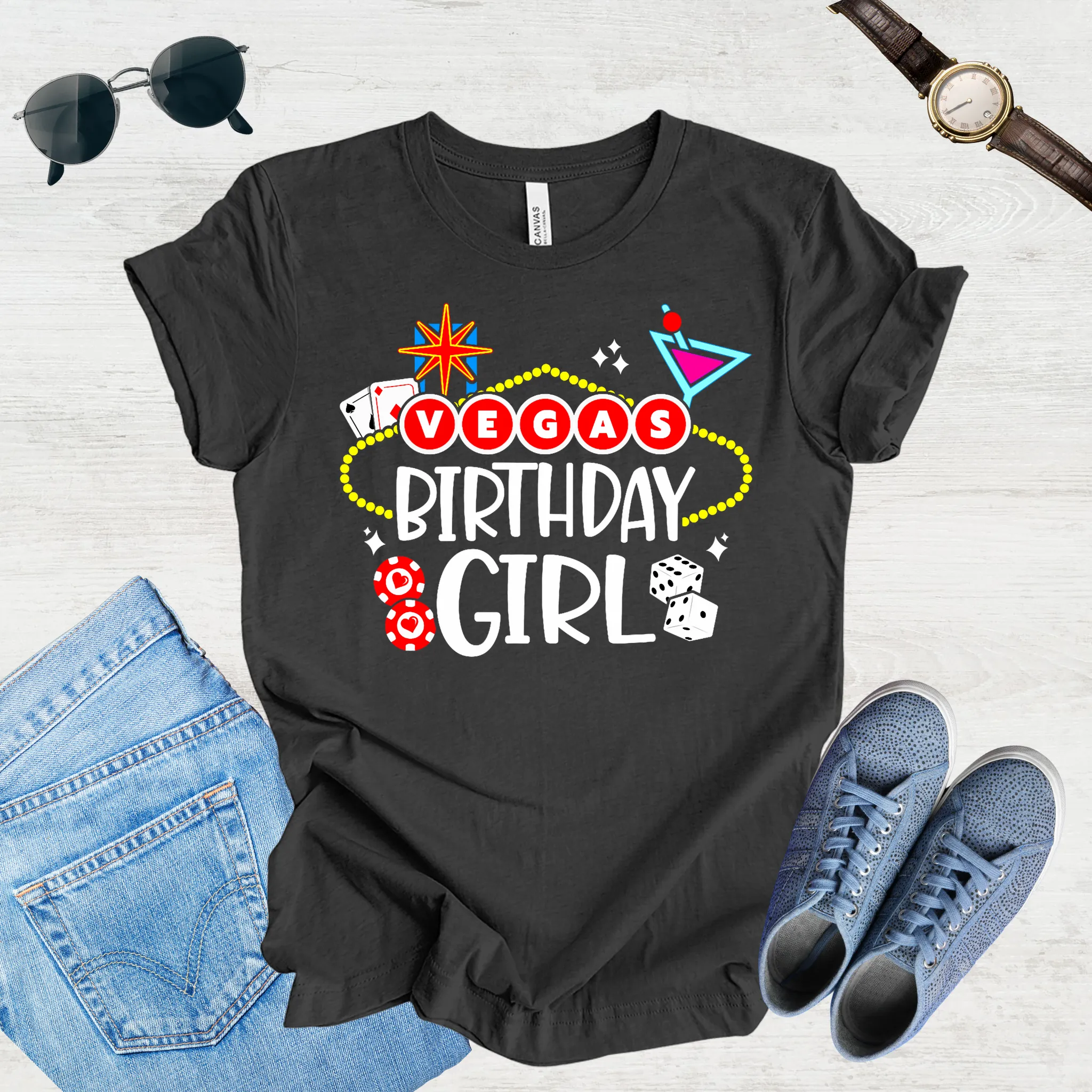Vegas Birthday Girl Tee