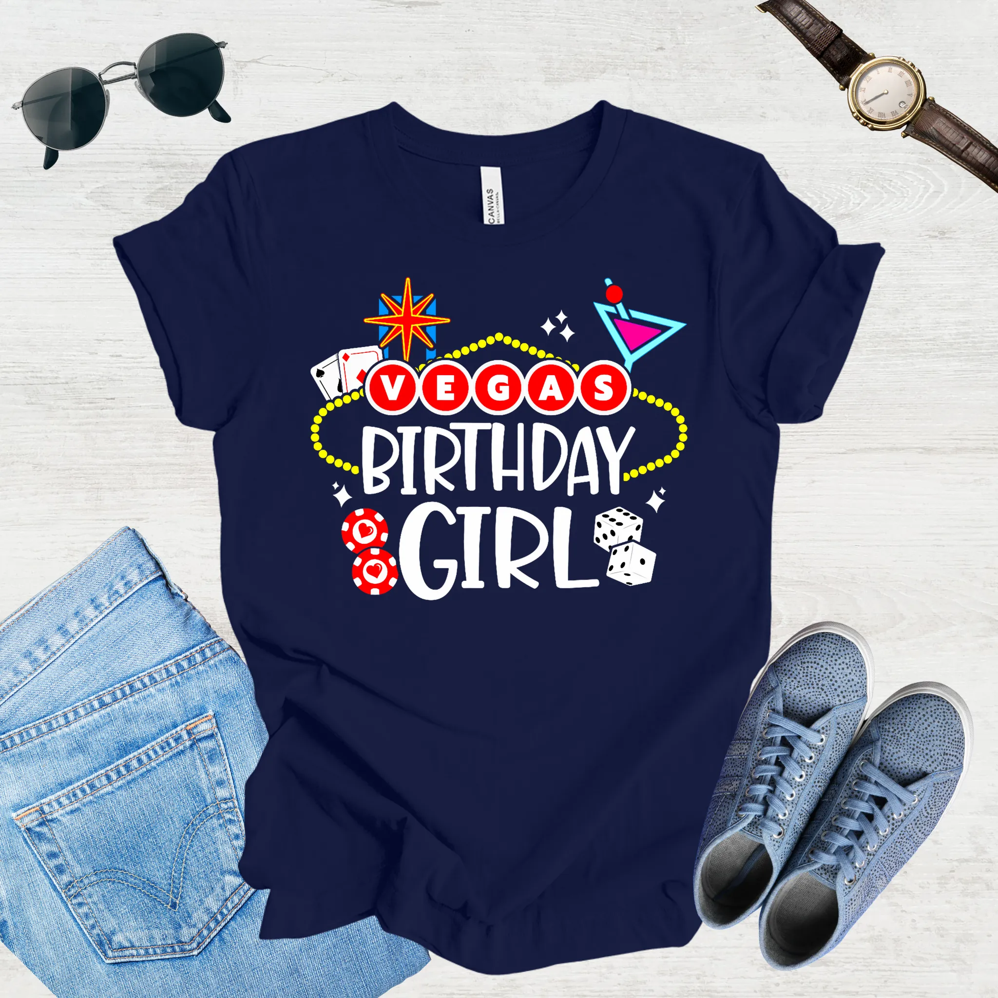 Vegas Birthday Girl Tee