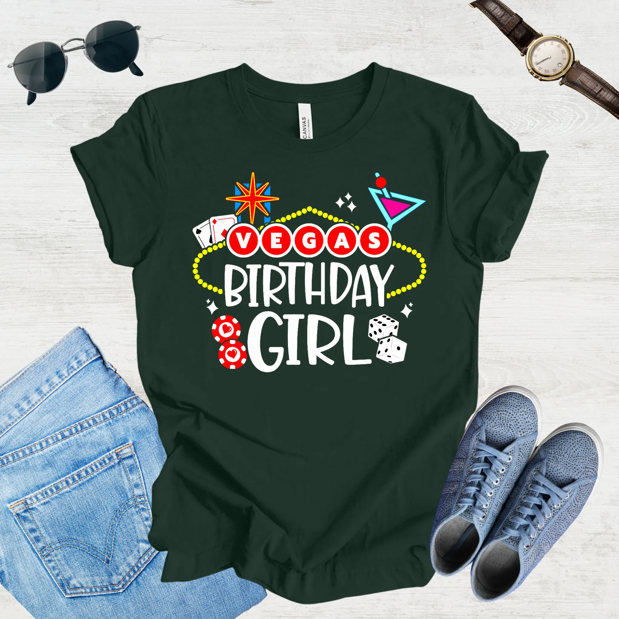Vegas Birthday Girl Tee