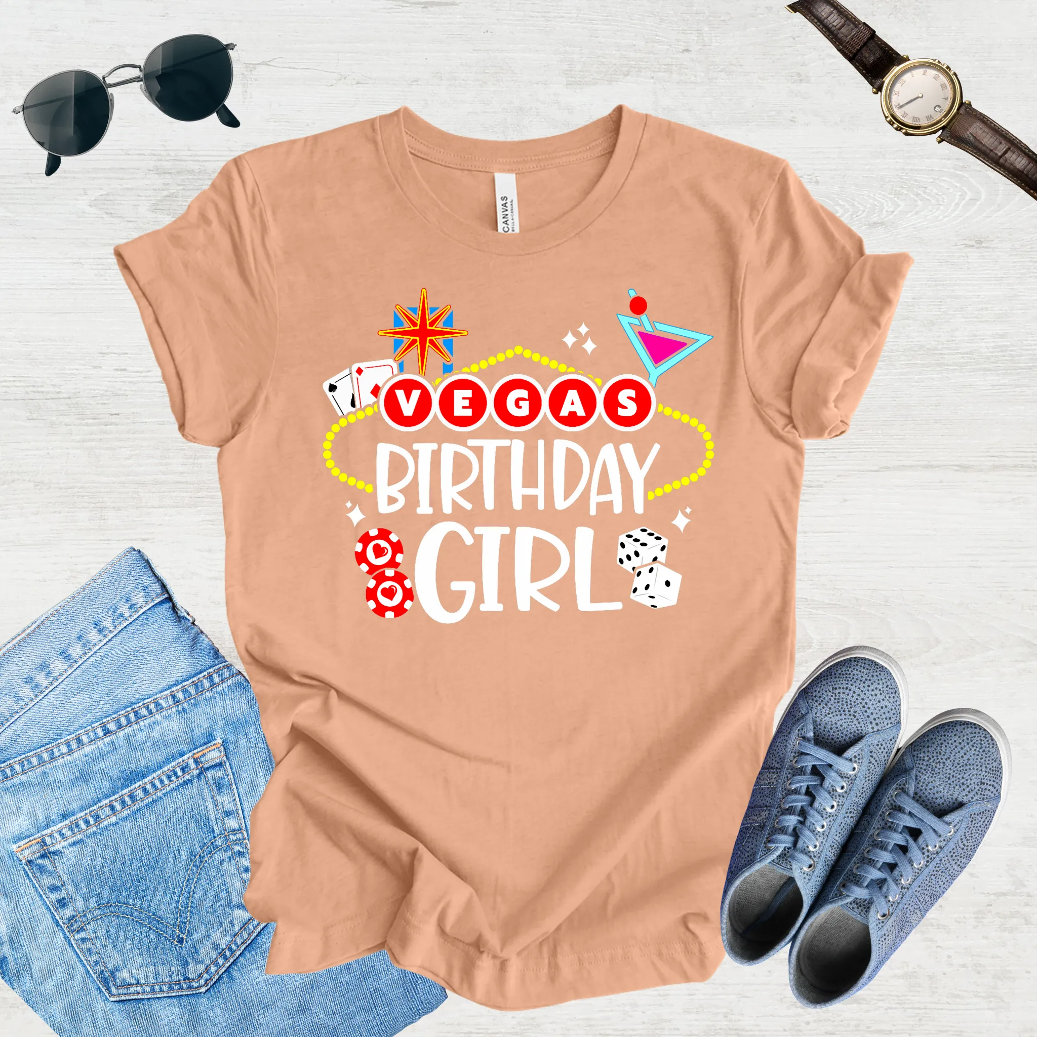 Vegas Birthday Girl Tee