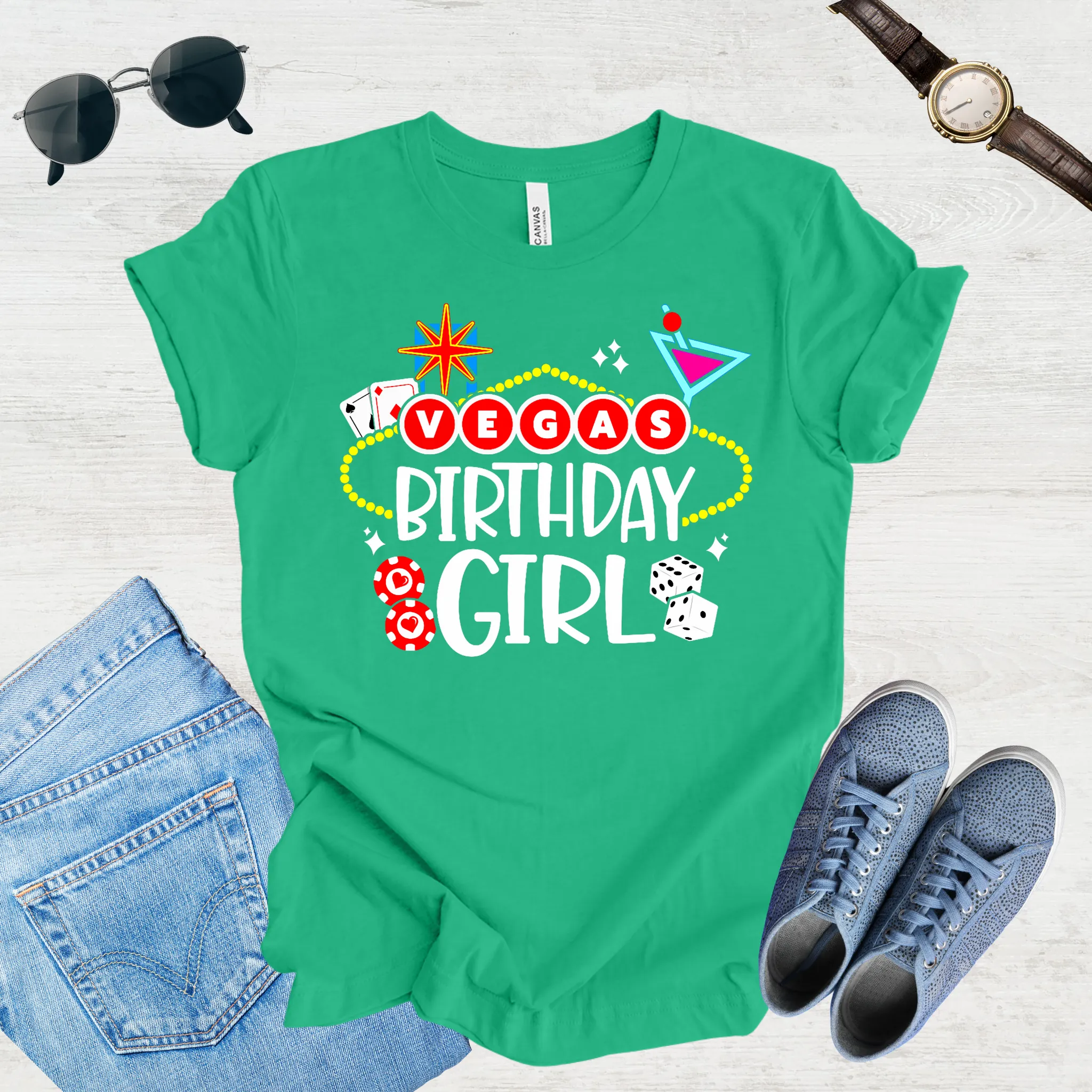 Vegas Birthday Girl Tee