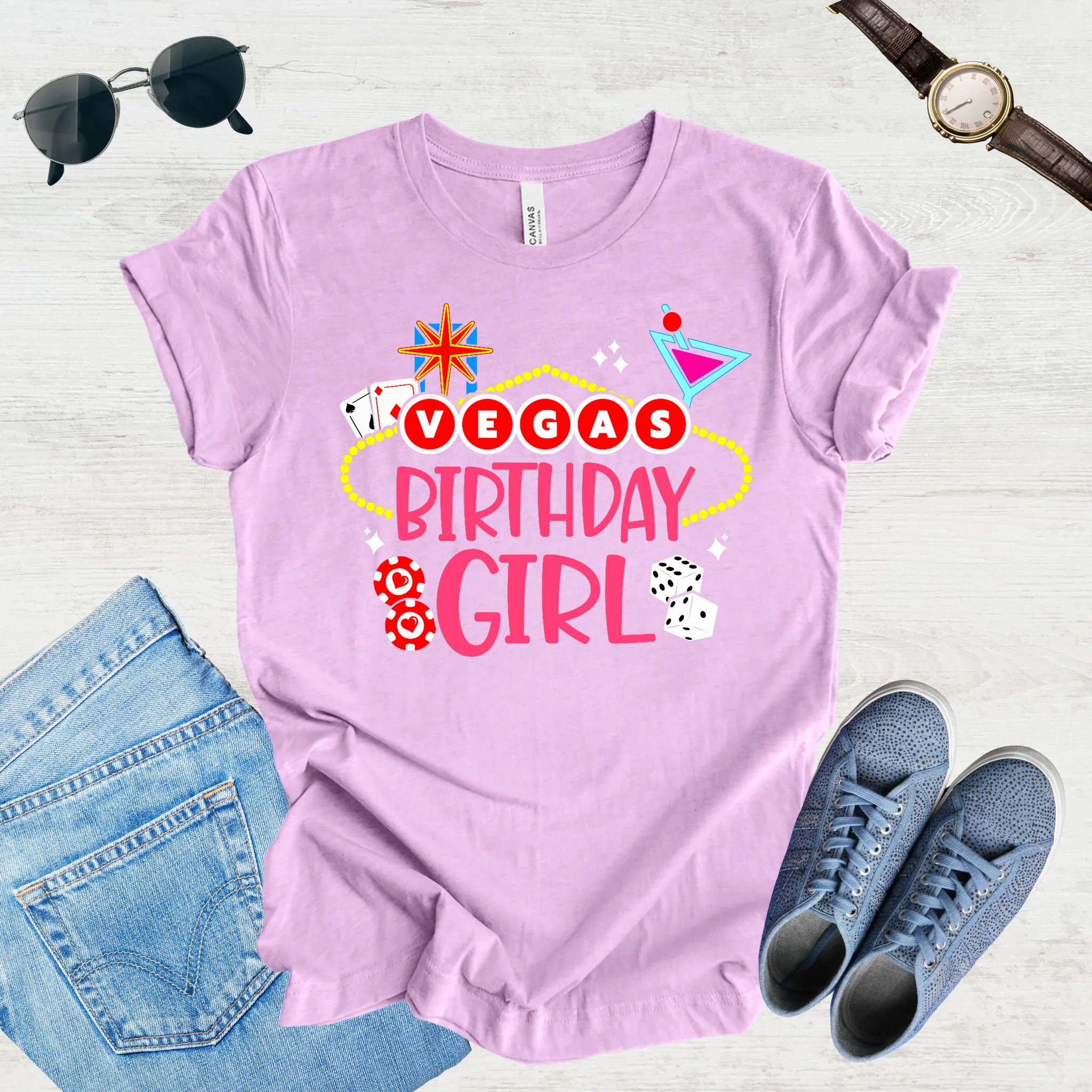 Vegas Birthday Girl Tee