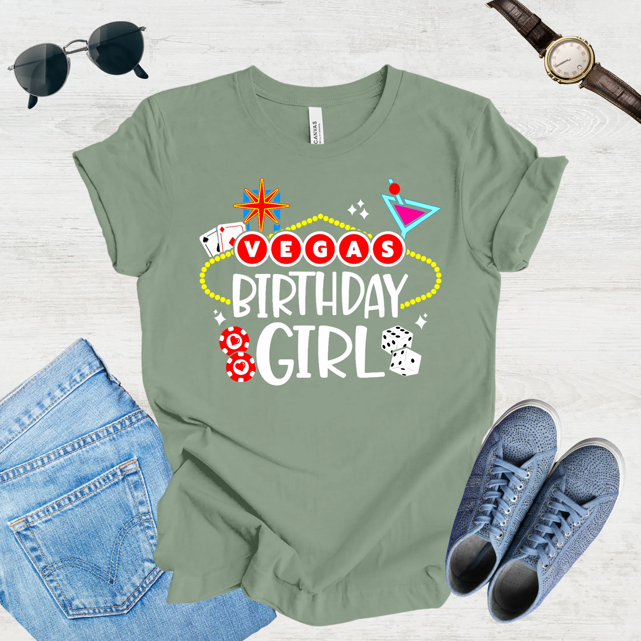 Vegas Birthday Girl Tee