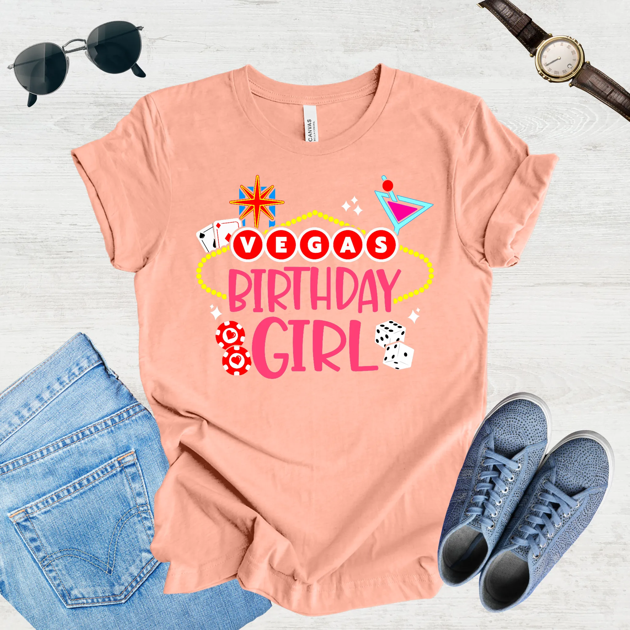 Vegas Birthday Girl Tee