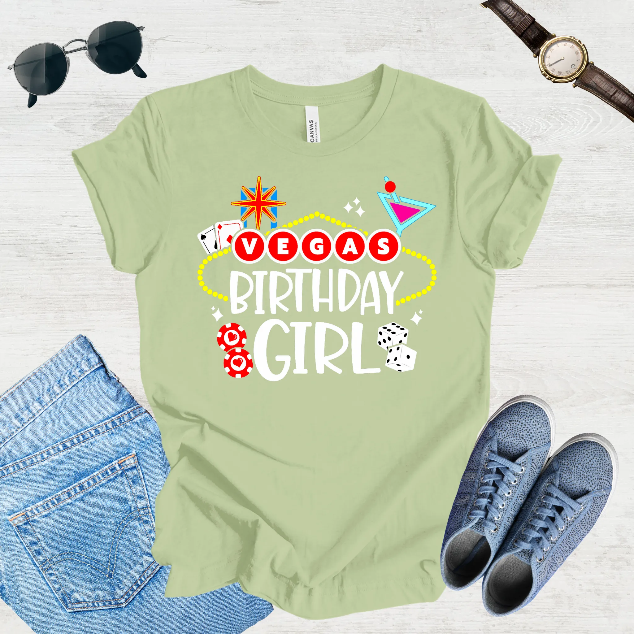 Vegas Birthday Girl Tee