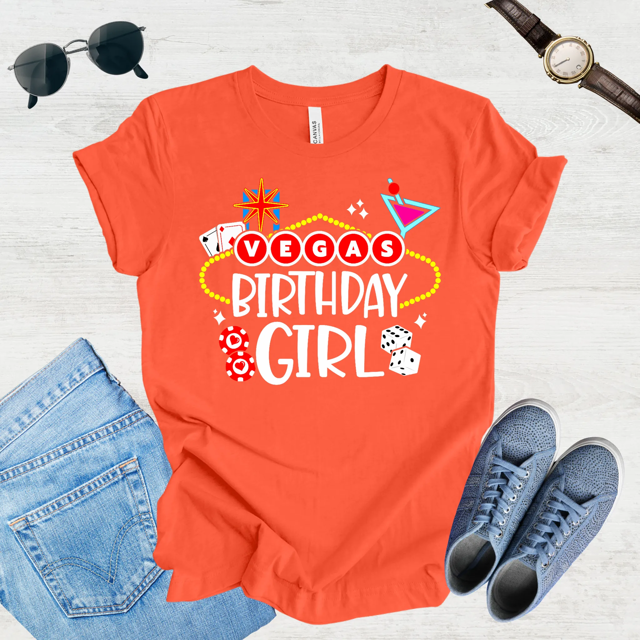 Vegas Birthday Girl Tee