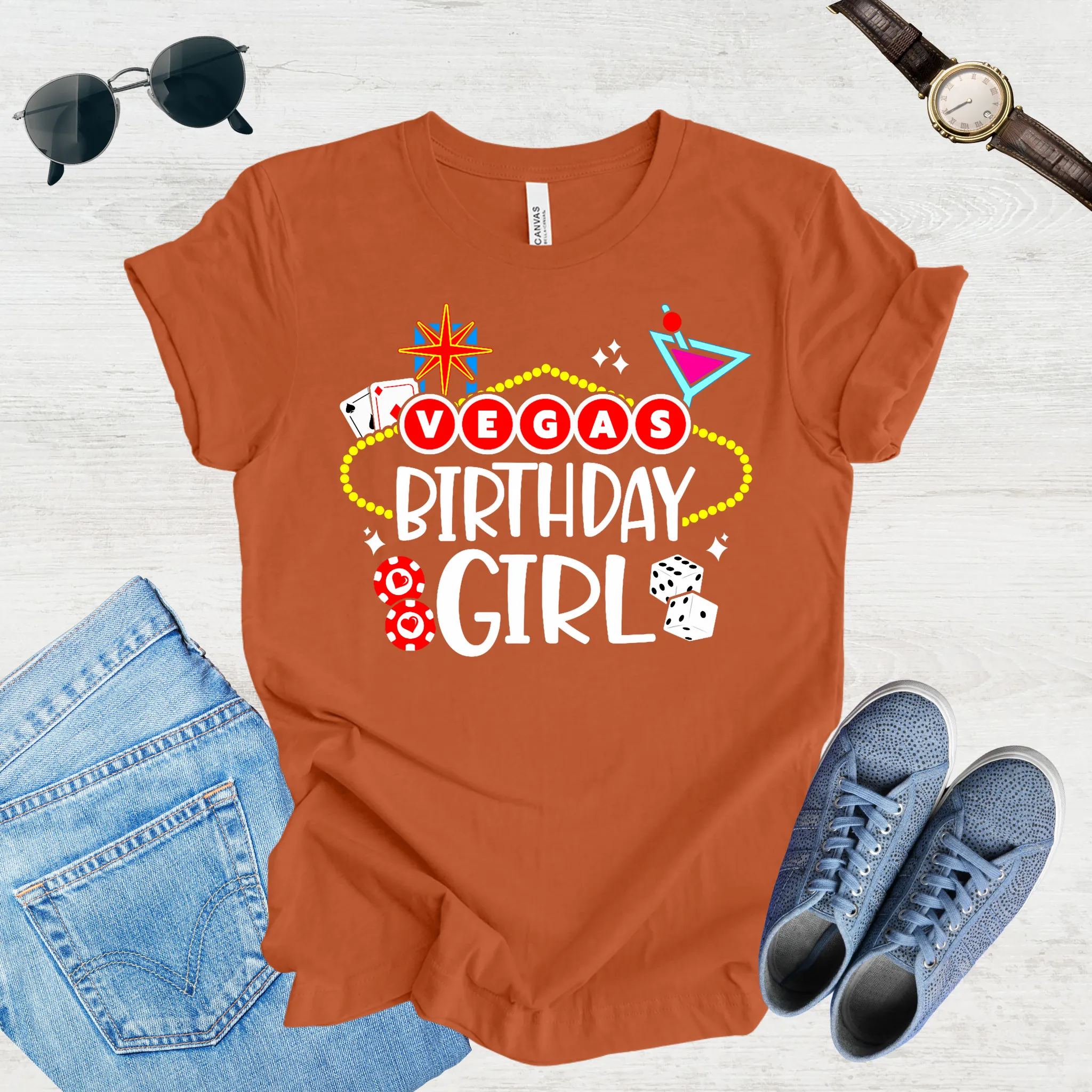 Vegas Birthday Girl Tee
