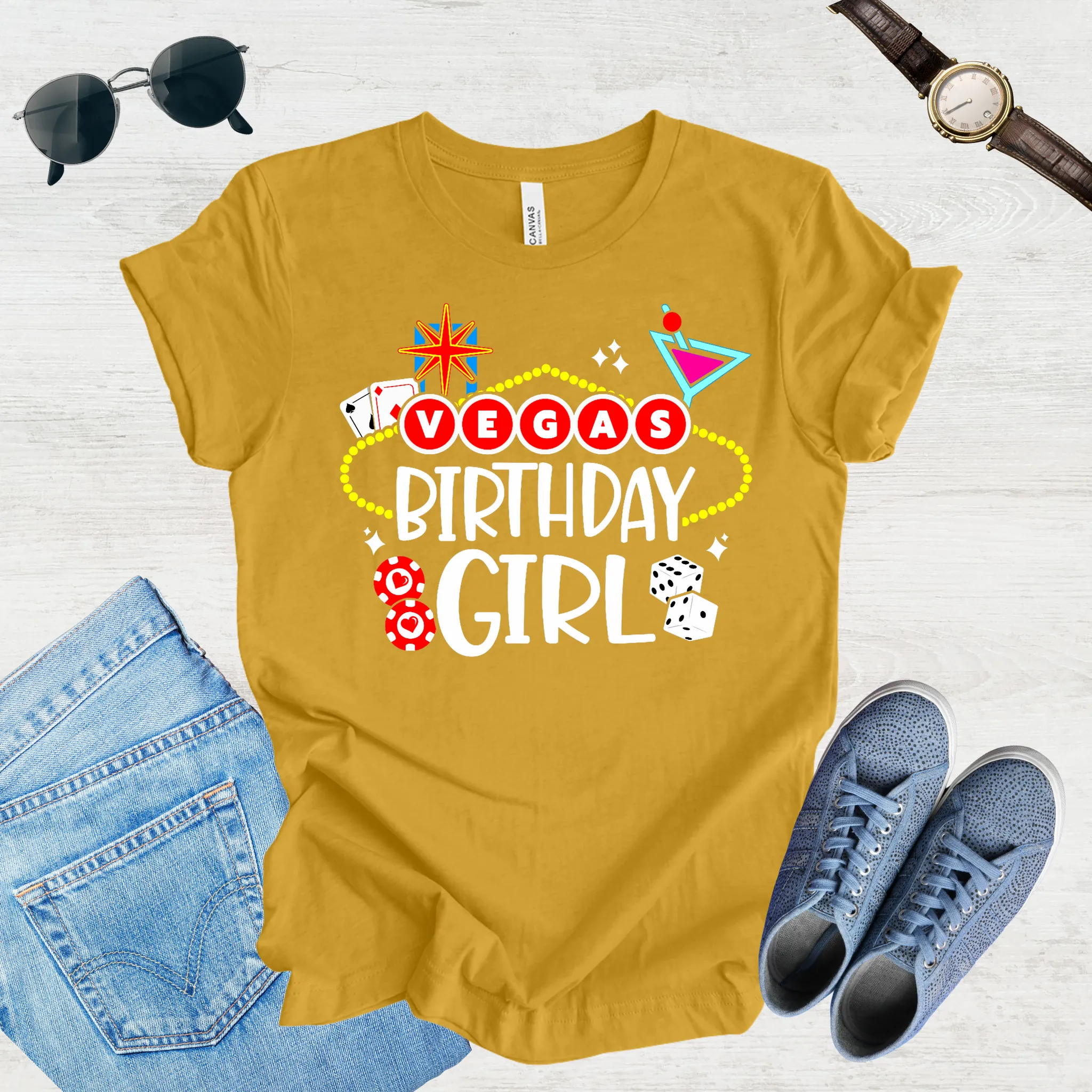Vegas Birthday Girl Tee