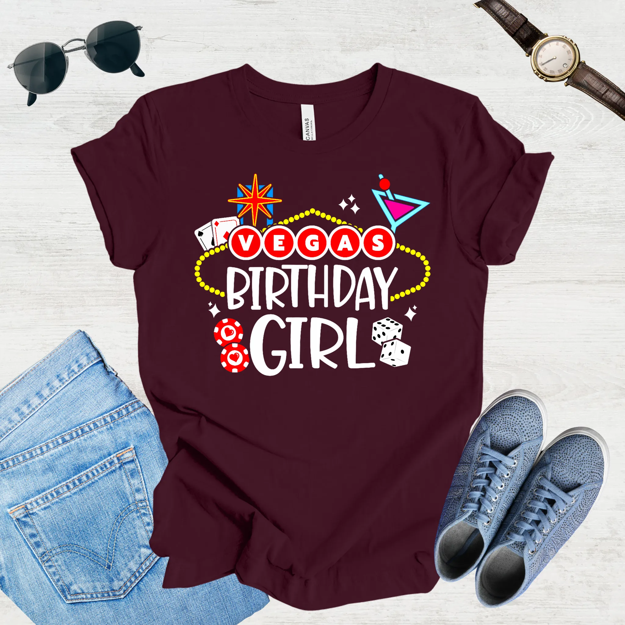 Vegas Birthday Girl Tee