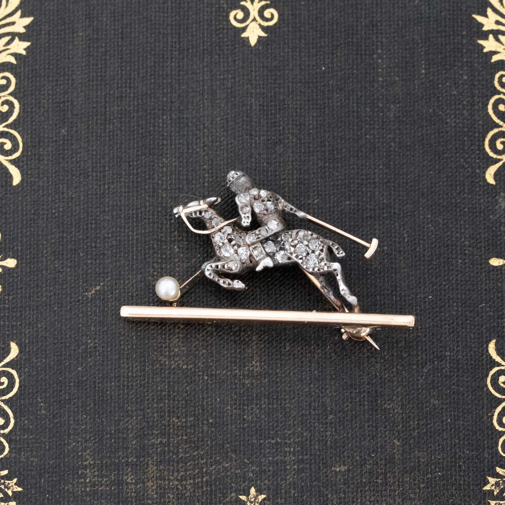 Vintage Diamond Polo Brooch/Pin