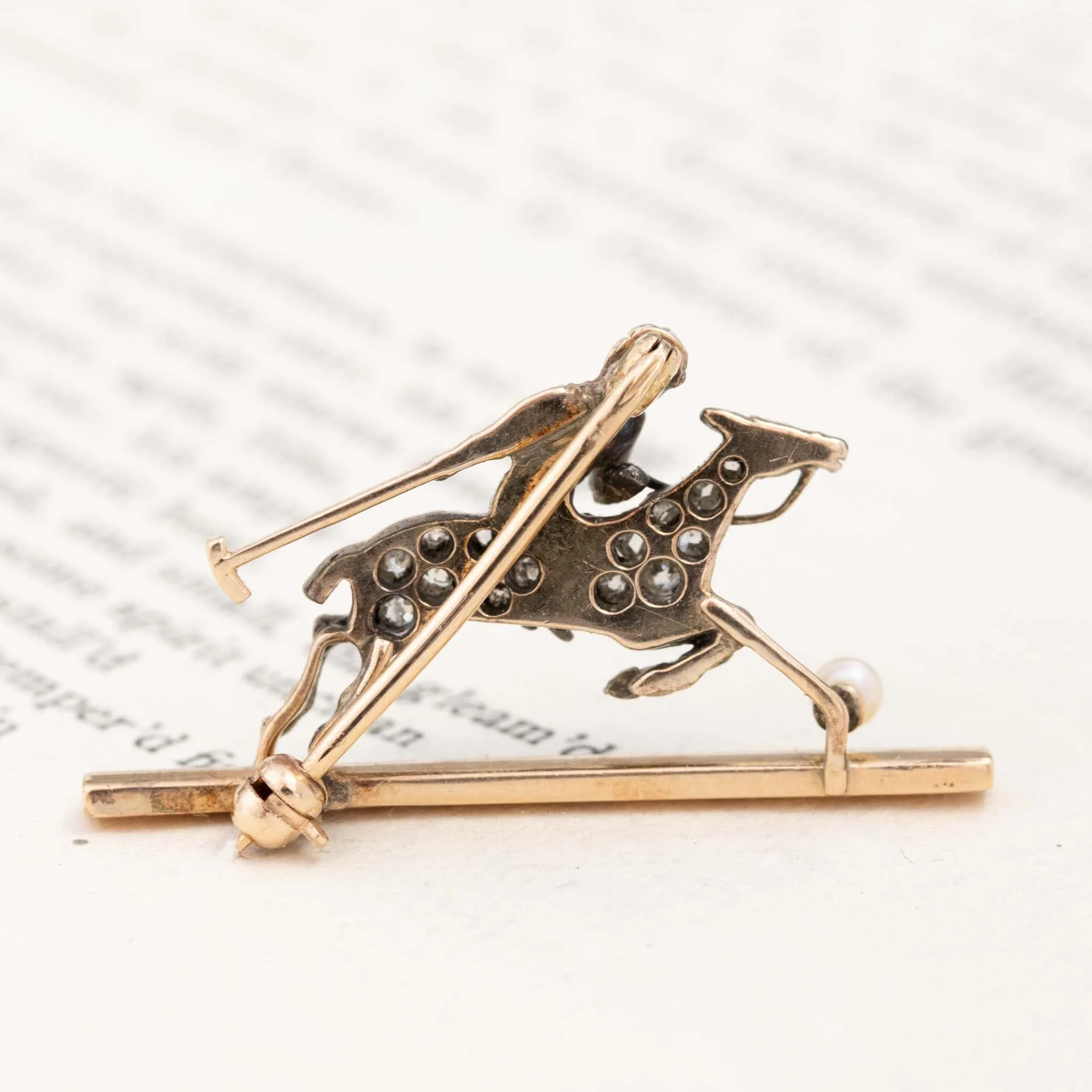 Vintage Diamond Polo Brooch/Pin