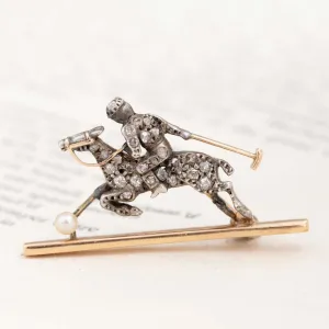 Vintage Diamond Polo Brooch/Pin