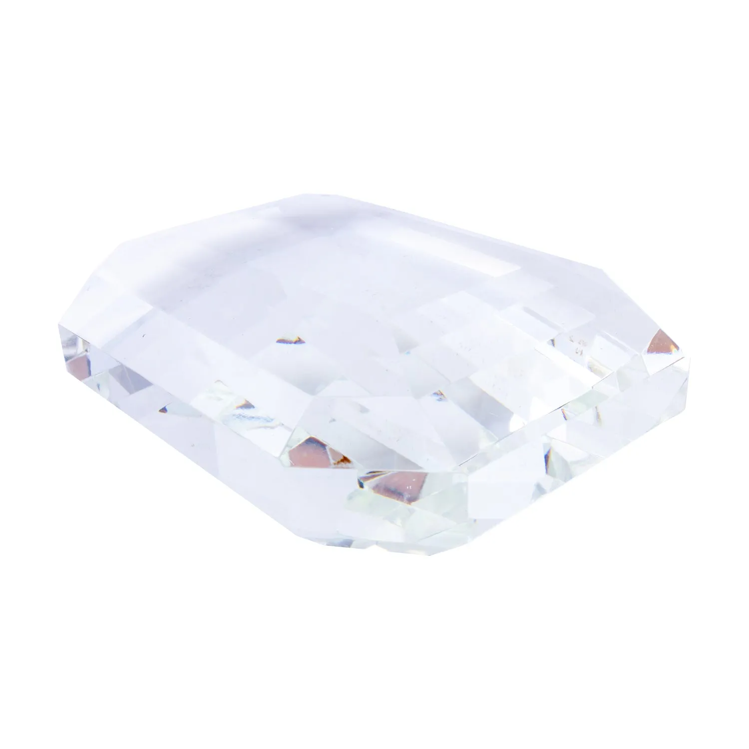 Vintage Emerald Cut Crystal Paperweight found in France