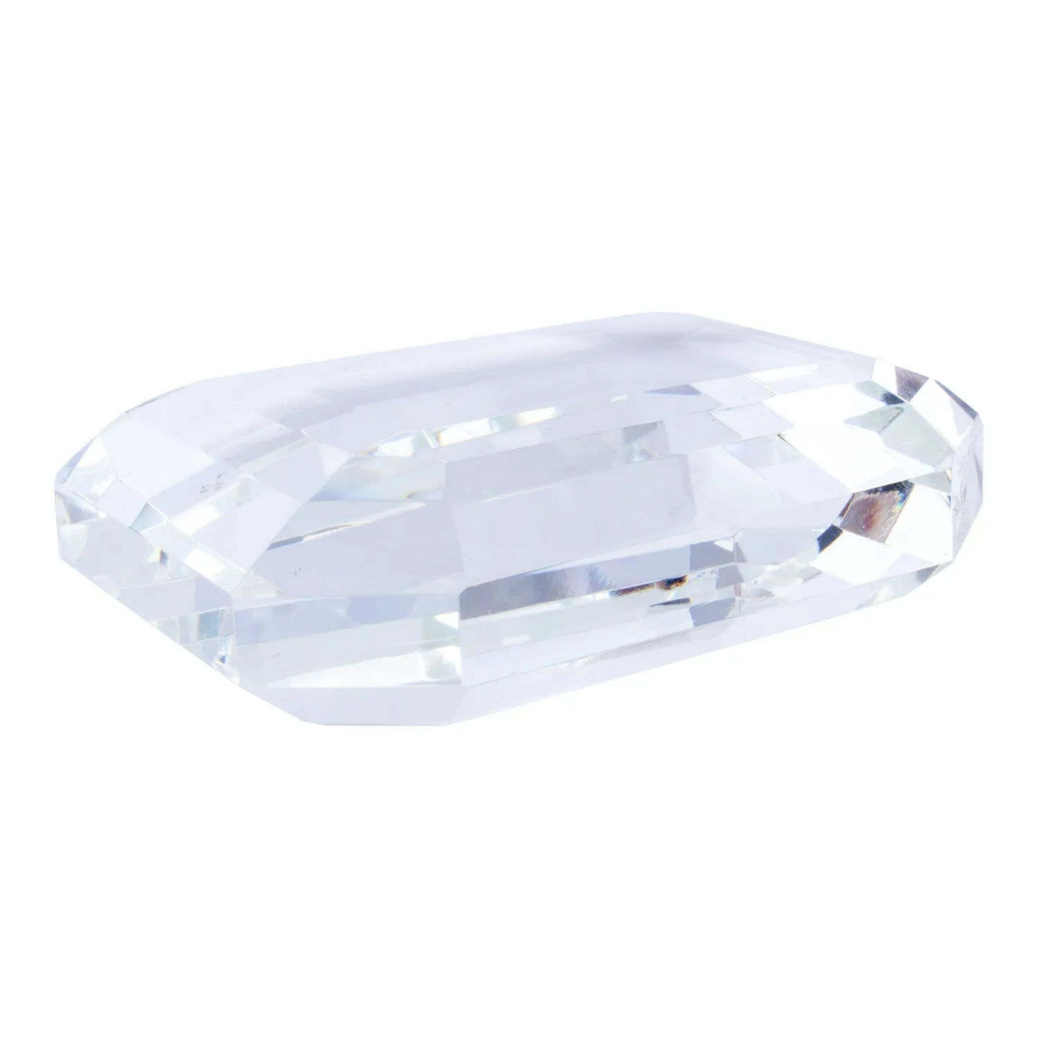 Vintage Emerald Cut Crystal Paperweight found in France