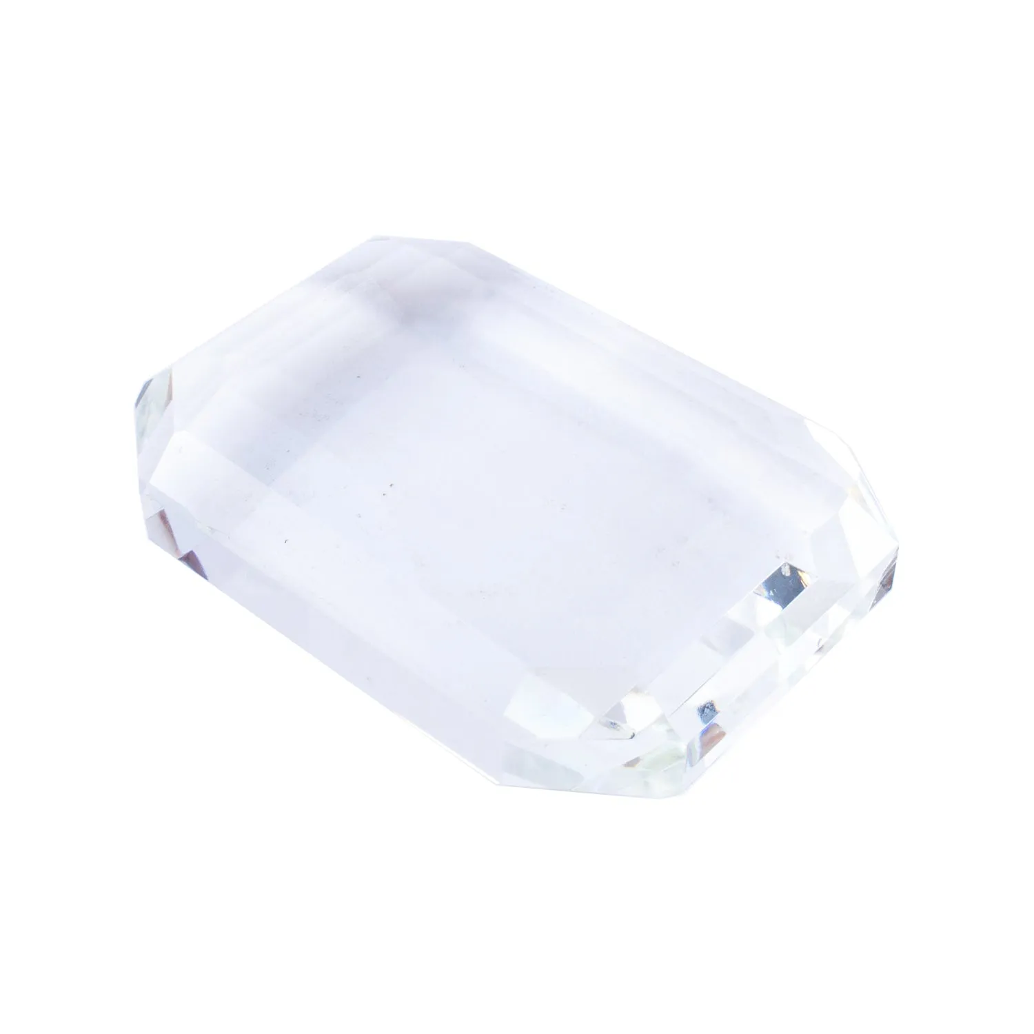 Vintage Emerald Cut Crystal Paperweight found in France