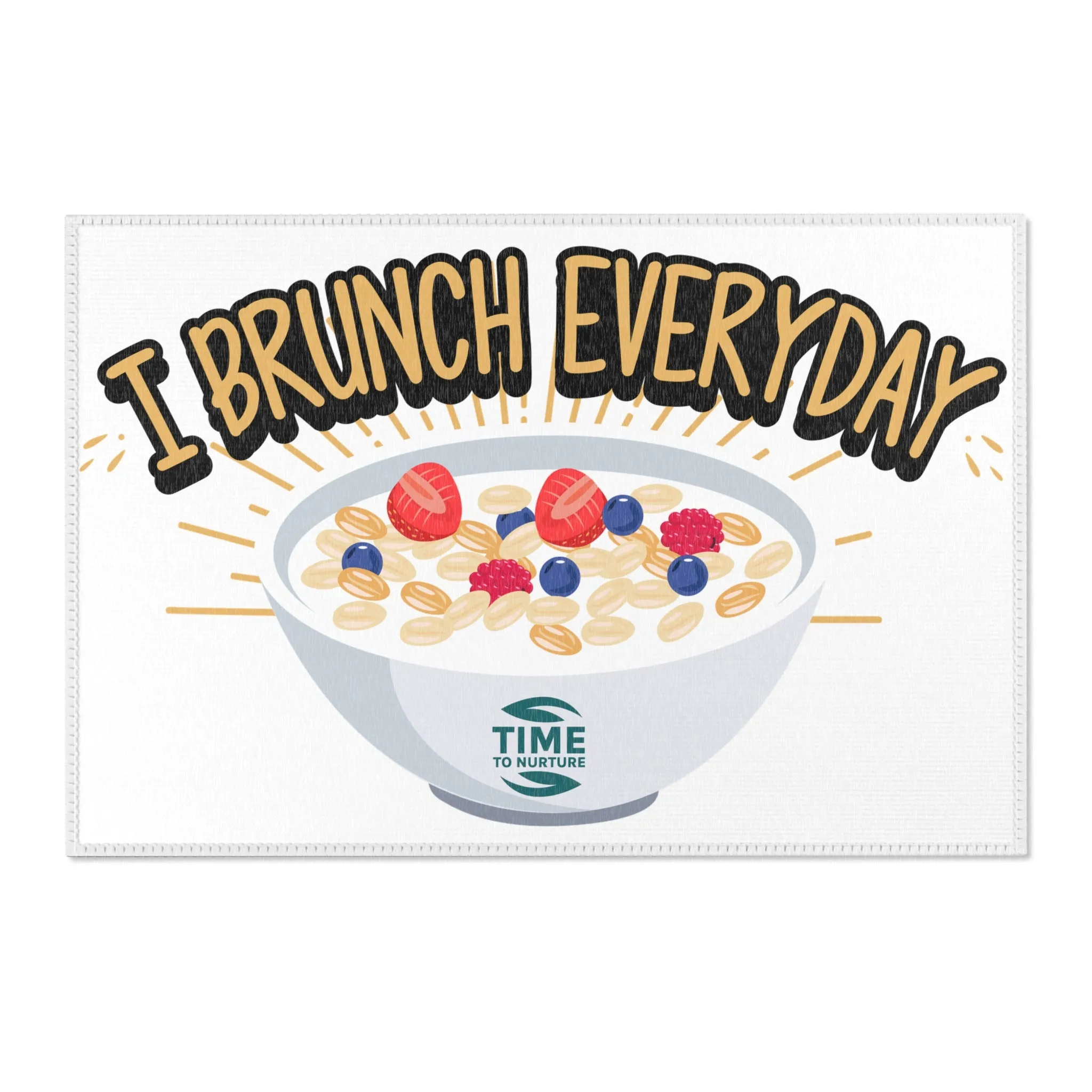 Whimsical Kitchen Area Rug – I Brunch Everyday Themed Decor, Funny & Playful Mat for Foodies, Perfect for Dining Rooms, Patios, or Sunrooms, Ideal Gift for Brunch Lovers & Food Enthusiasts