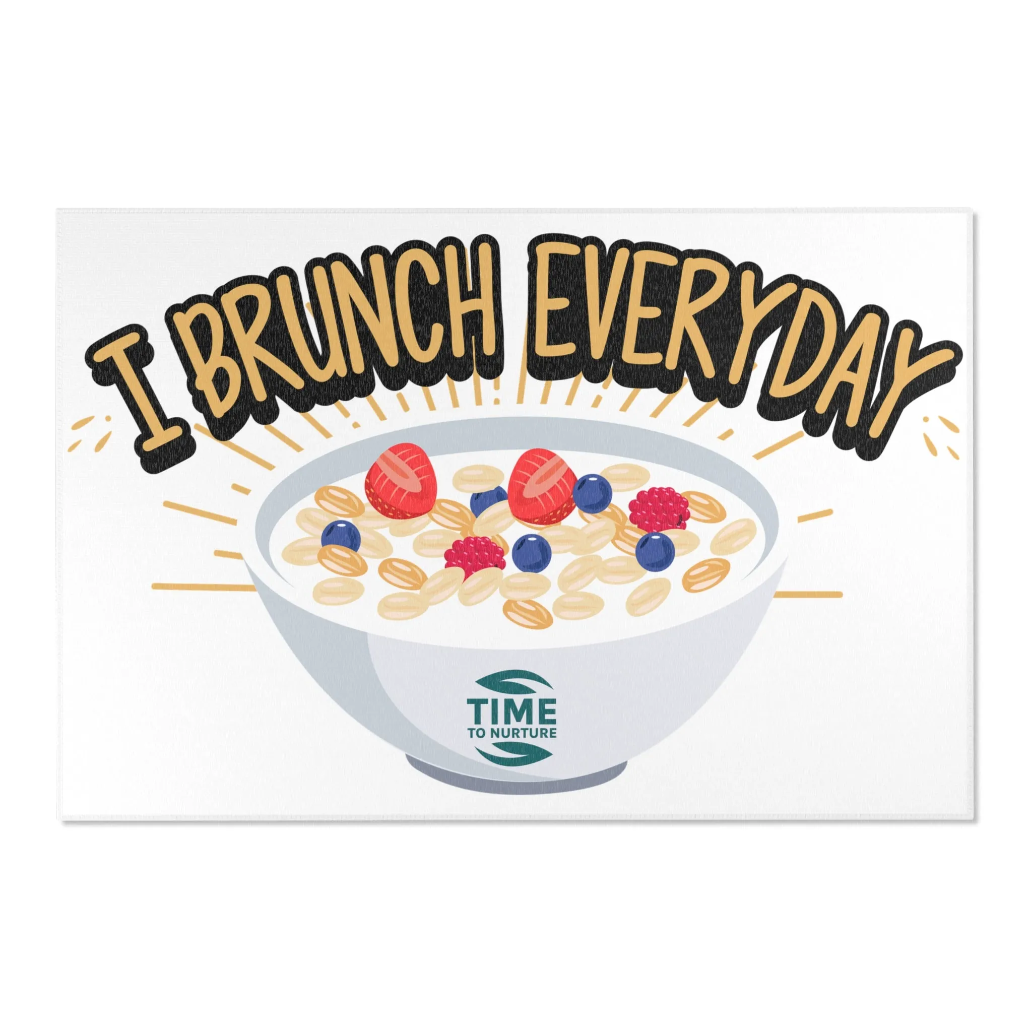 Whimsical Kitchen Area Rug – I Brunch Everyday Themed Decor, Funny & Playful Mat for Foodies, Perfect for Dining Rooms, Patios, or Sunrooms, Ideal Gift for Brunch Lovers & Food Enthusiasts