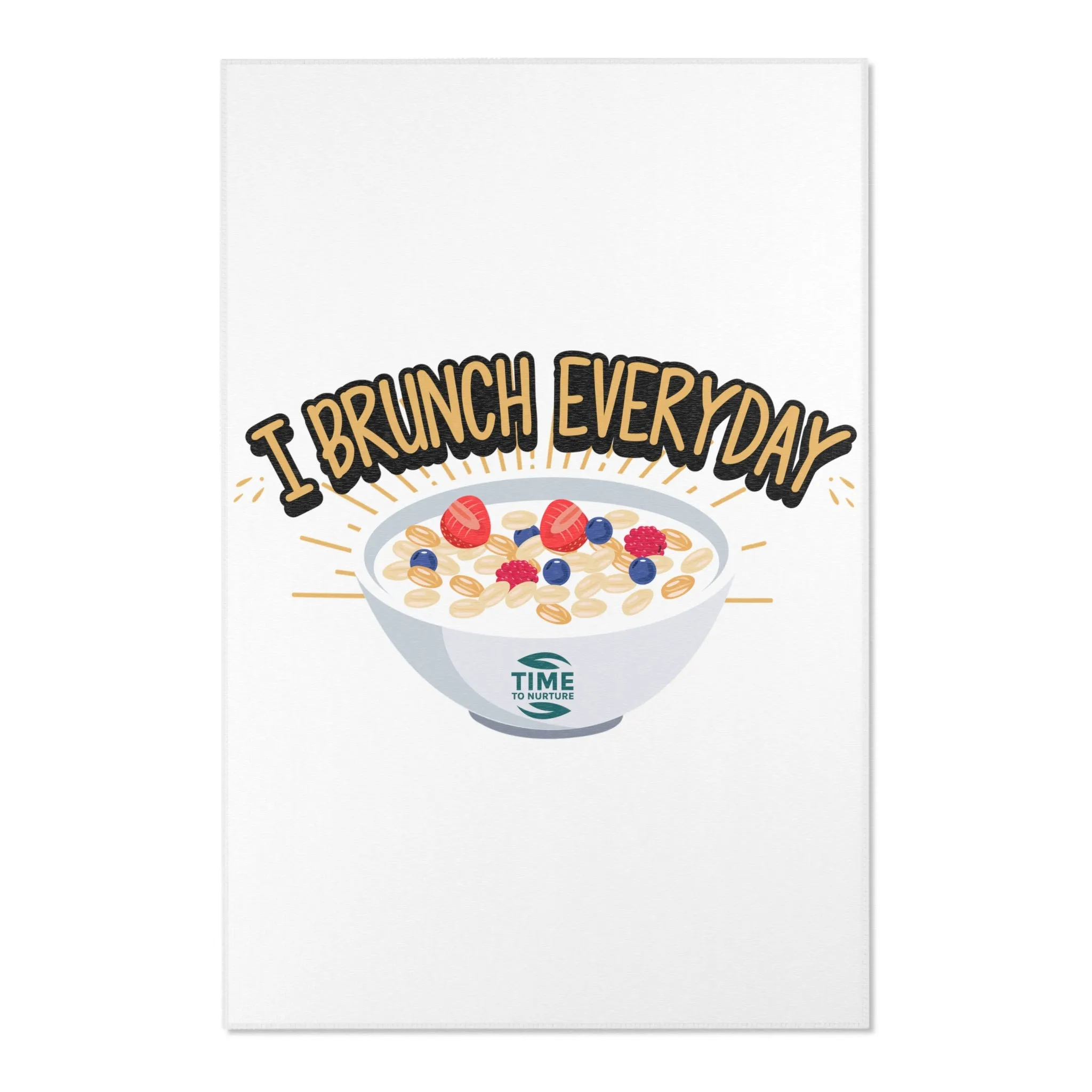 Whimsical Kitchen Area Rug – I Brunch Everyday Themed Decor, Funny & Playful Mat for Foodies, Perfect for Dining Rooms, Patios, or Sunrooms, Ideal Gift for Brunch Lovers & Food Enthusiasts