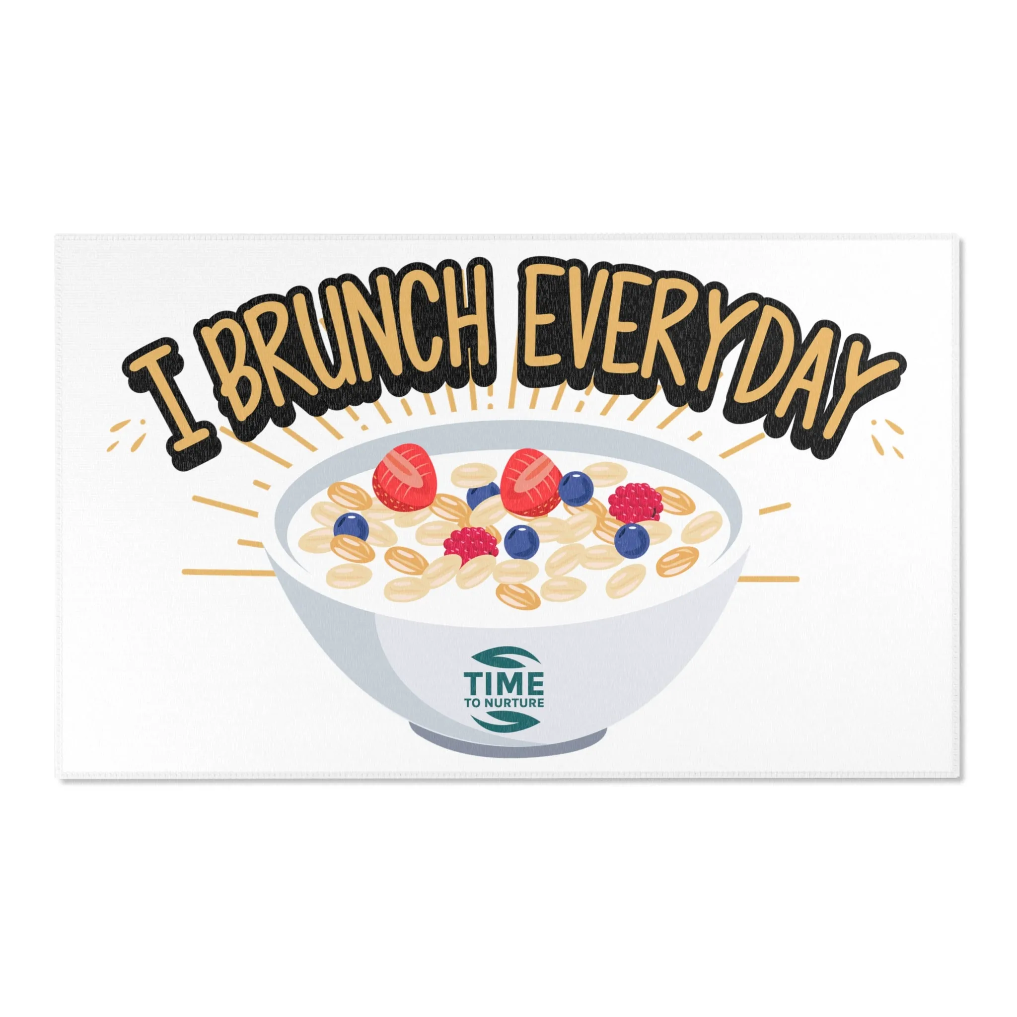 Whimsical Kitchen Area Rug – I Brunch Everyday Themed Decor, Funny & Playful Mat for Foodies, Perfect for Dining Rooms, Patios, or Sunrooms, Ideal Gift for Brunch Lovers & Food Enthusiasts