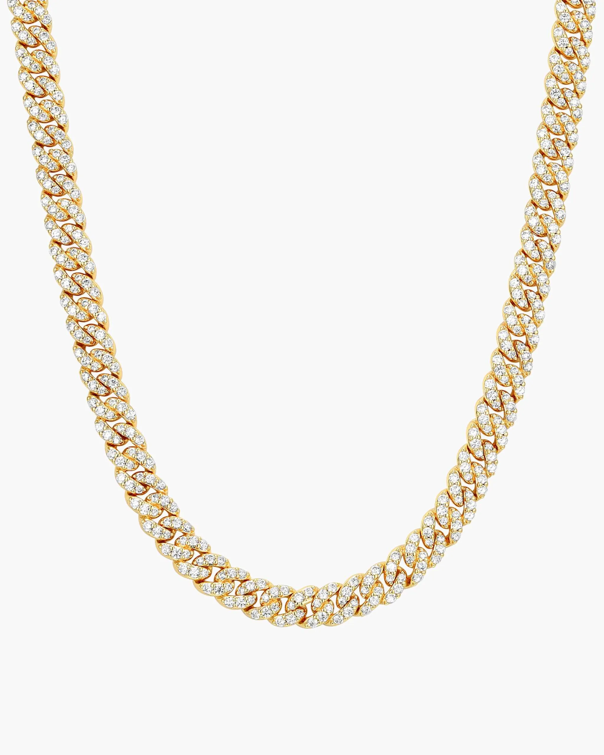 Youth Iced Out Cuban Link Chain - 5mm