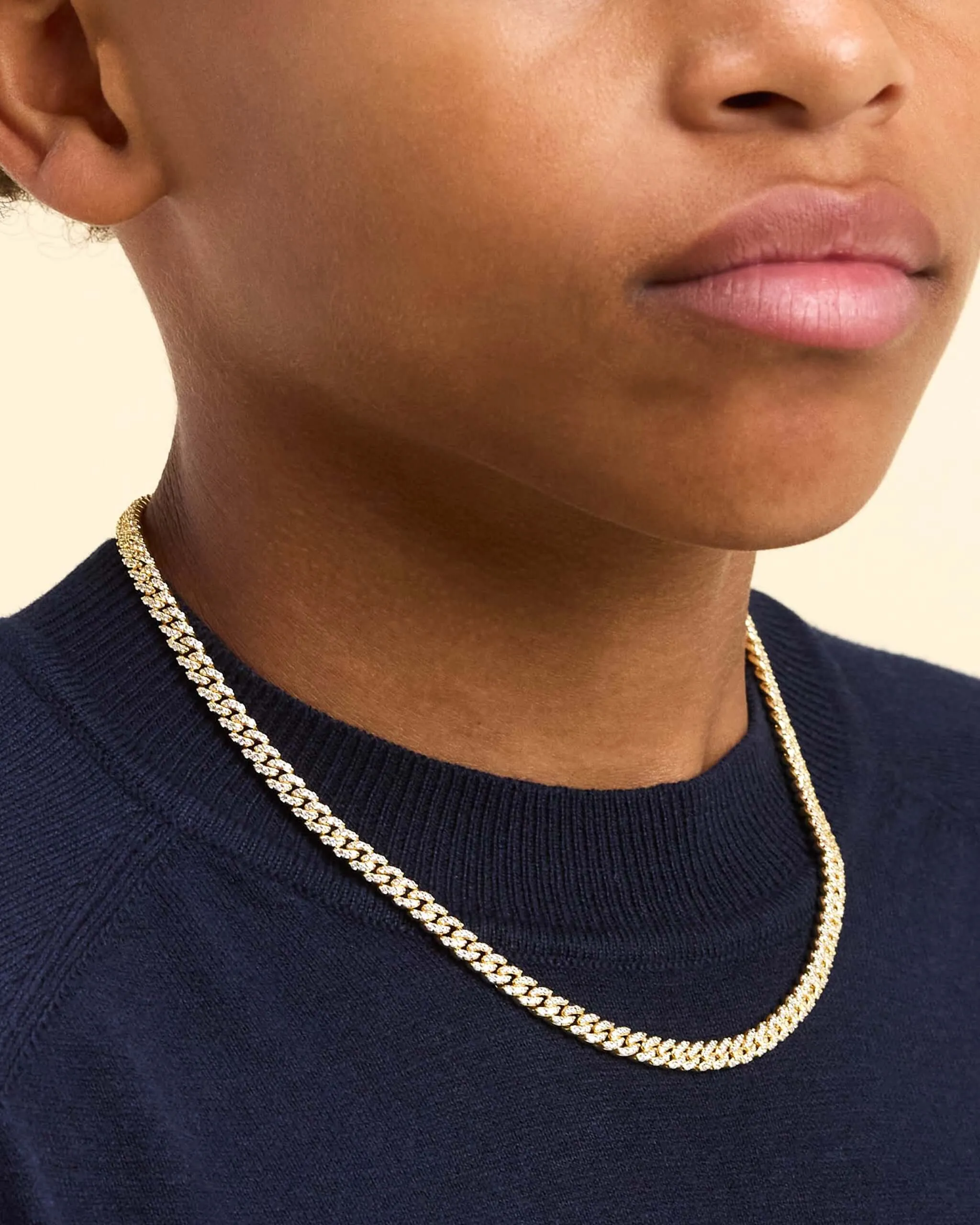 Youth Iced Out Cuban Link Chain - 5mm