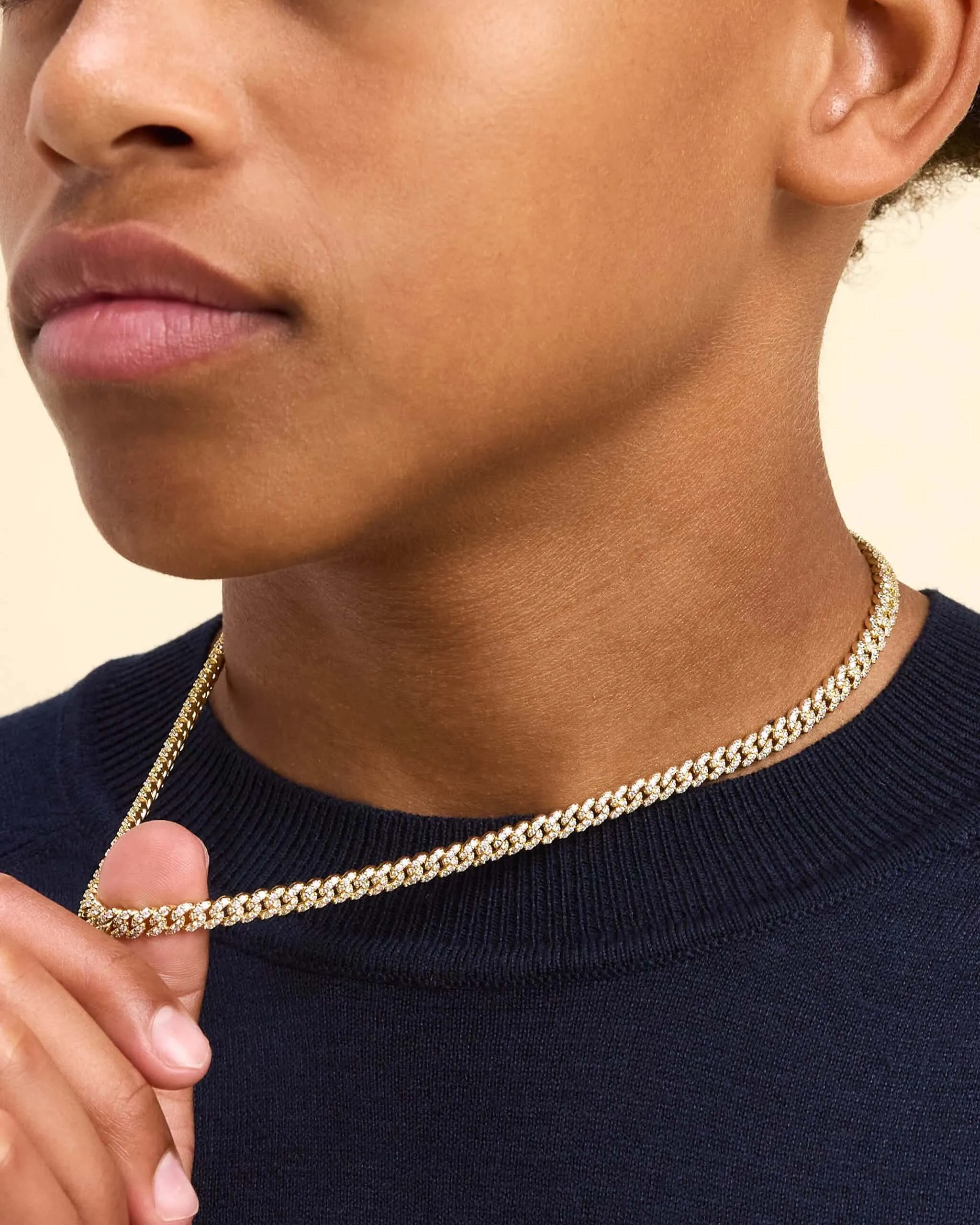 Youth Iced Out Cuban Link Chain - 5mm